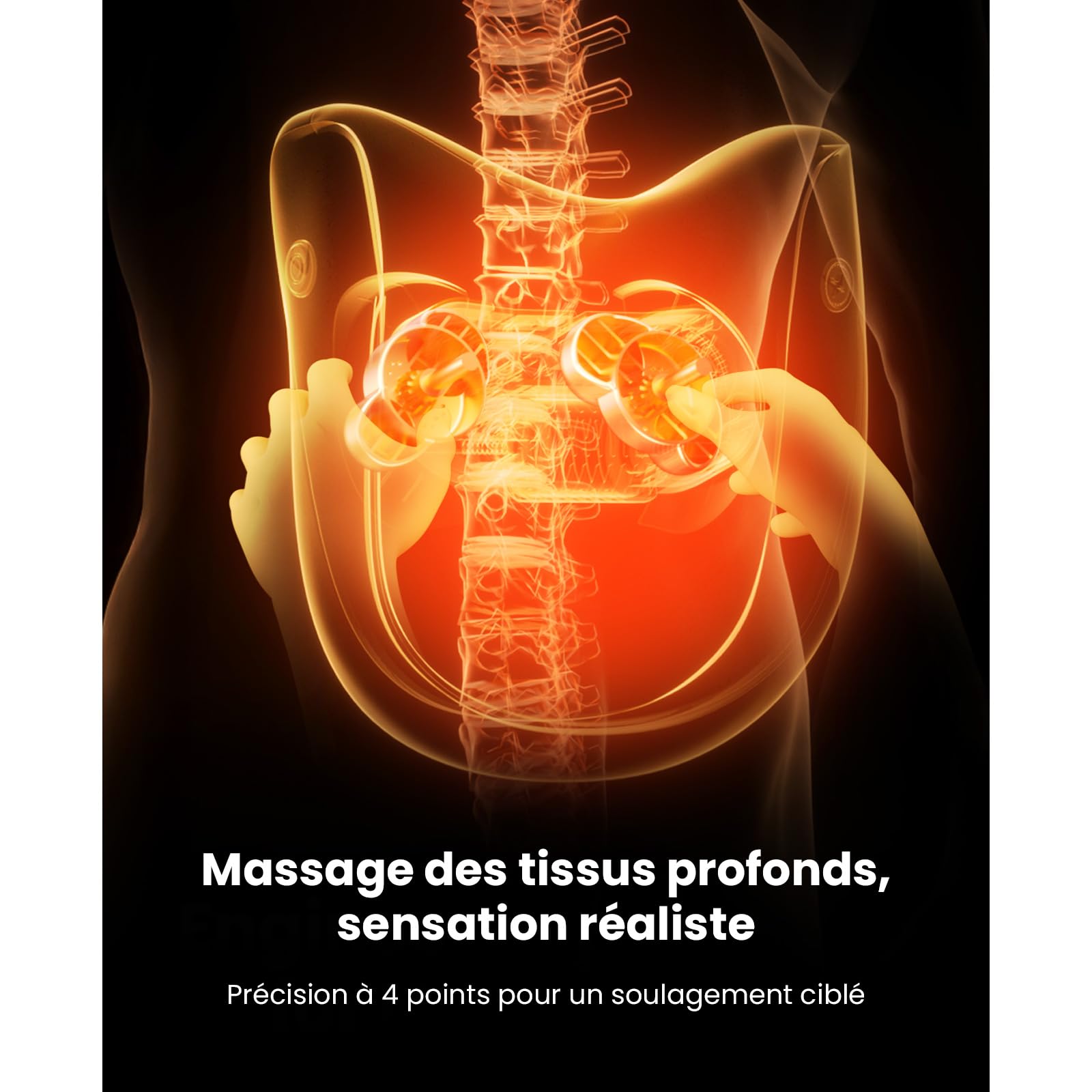 BOB AND BRAD Masseur Dos et Cervicales avec Fonction Chauffante, Masseur Cervical Électrique, 3 Intensités et Télécommande, Coussin Chauffant pour Épaules Lombaires, Détente Maison Bureau