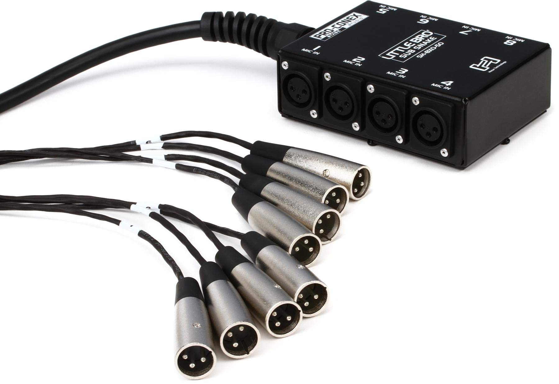 Hosa SH-8X0-50 Pro-Conex Little Bro' Sub Snake, Hosa 8 x XLR Sends and No Returns, 50 Feet