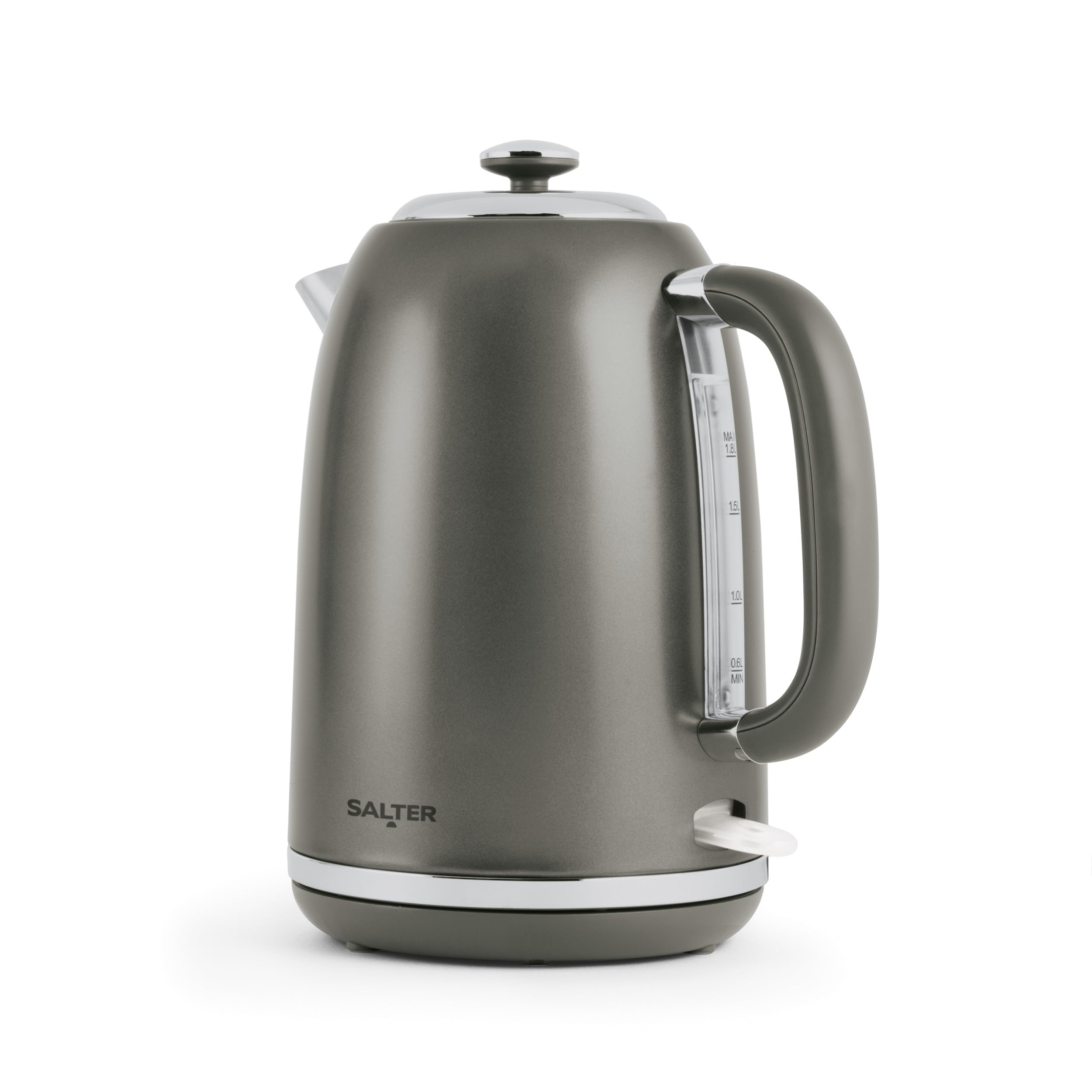Salter Cosmos 1.7L Jug Kettle โ 3 Kw Rapid Boil Kettle with Pull Top Lid, Boil-Dry Sensor and Auto-Shut Off Function, Easy View Water Window, 360ยฐ Swivel Base and Strix Controller, EK4535GUNMETAL