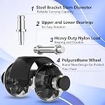 AGPTEK Set of 5 Office Chair Caster Wheels, Smooth Office Chair Wheels Replacement (11x22mm) for Hardwood Floors, Carpet, Heavy Duty Quiet Office Chair casters, No Noise, Quiet Game Chair Wheels