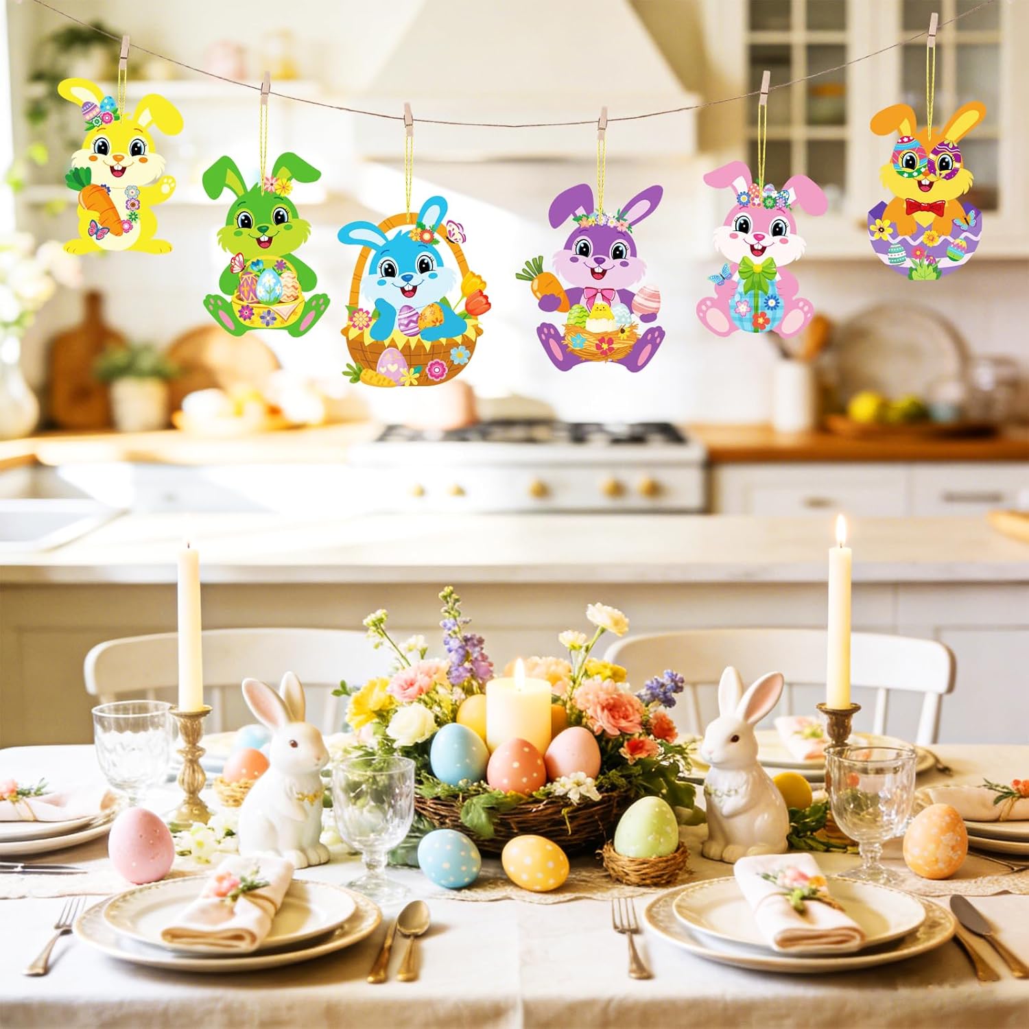 Sealmic Easter Bunny Craft Kit for Kids DIY Make Your Own Bunny Card Set Happy Easter Egg Bunny Sticker for Kids Decoration Holiday Celebration Classroom Home Activity Gift Party Favor Supplies