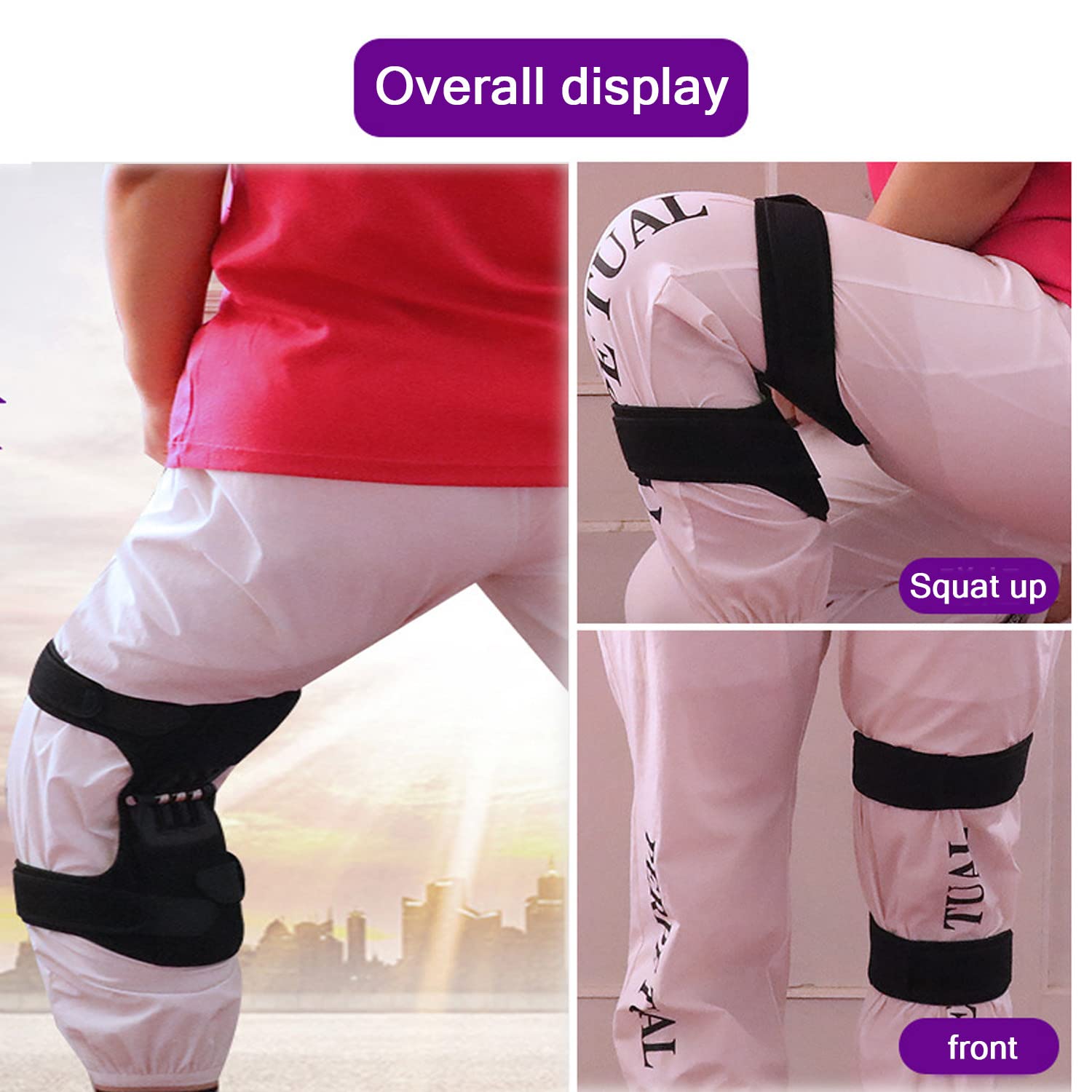 Reforzadores de Rodilla, con Poderoso Rebote de Primavera Knee Booster,para Levantamiento Pesas Correr Saltar Ciclismo Sentadillas Deportes