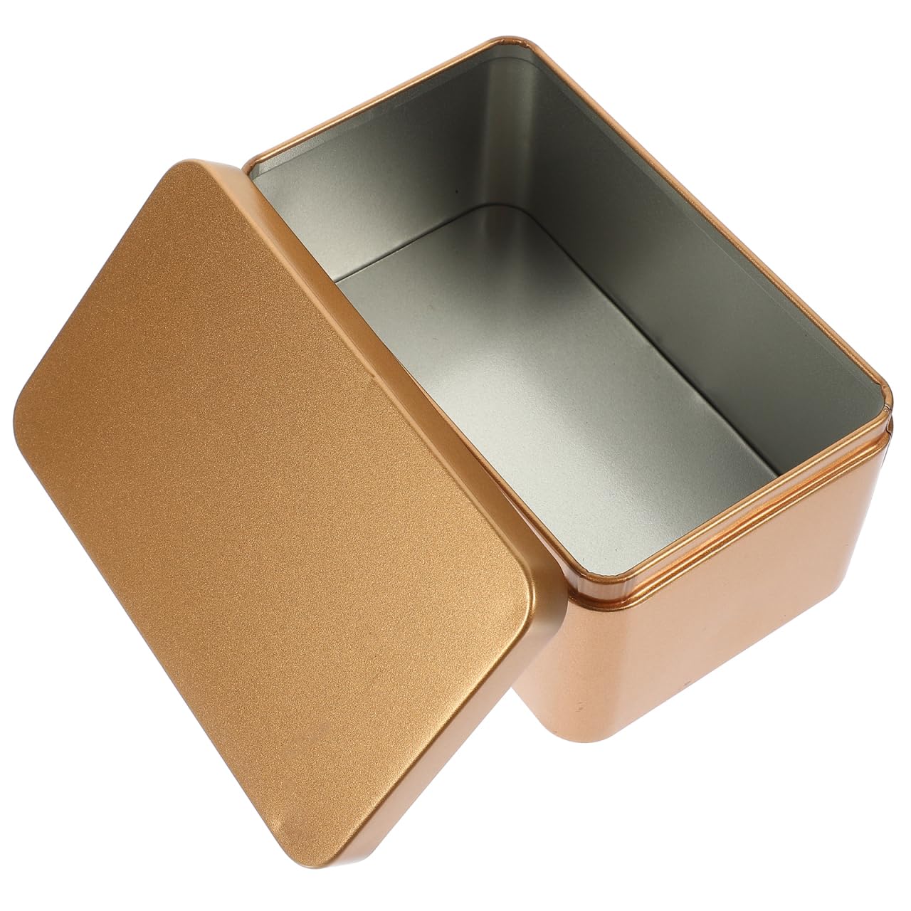DOITOOL Rectangular Tinplate Box with Lid Tea Leaf Storage Container Tin Box for Loose Leaf Tea Candies Snacks and Small Items Portable Home Storage 13.00 X 8.00 X 6.00 Cm
