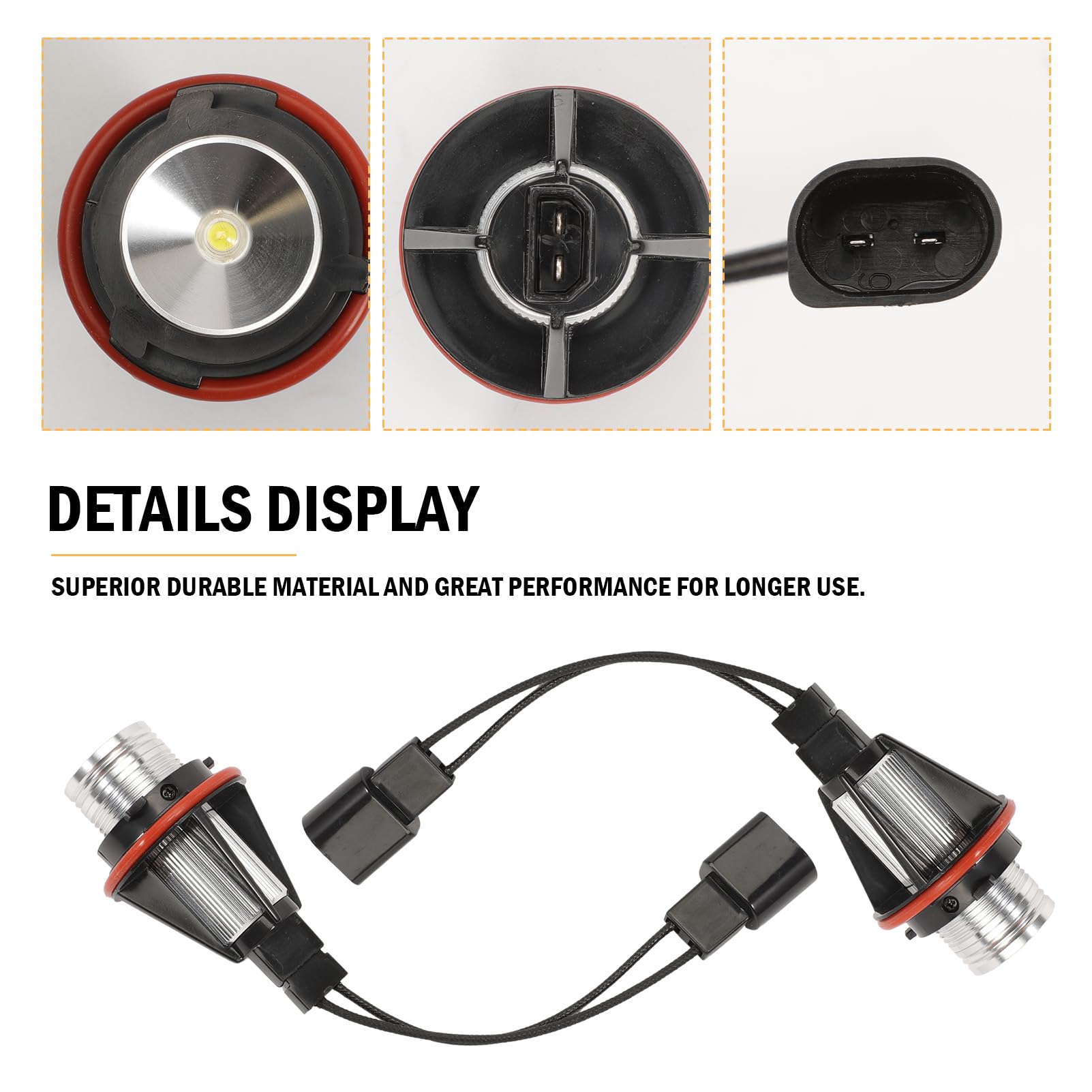 2x Angel eyes para E39 E53 E60 E61 E63 E64 E65 E66 E87 Halo Marker Ring 6000k 10W componentes decorativos de iluminación para faros de coche Marker Ring (Blanco)