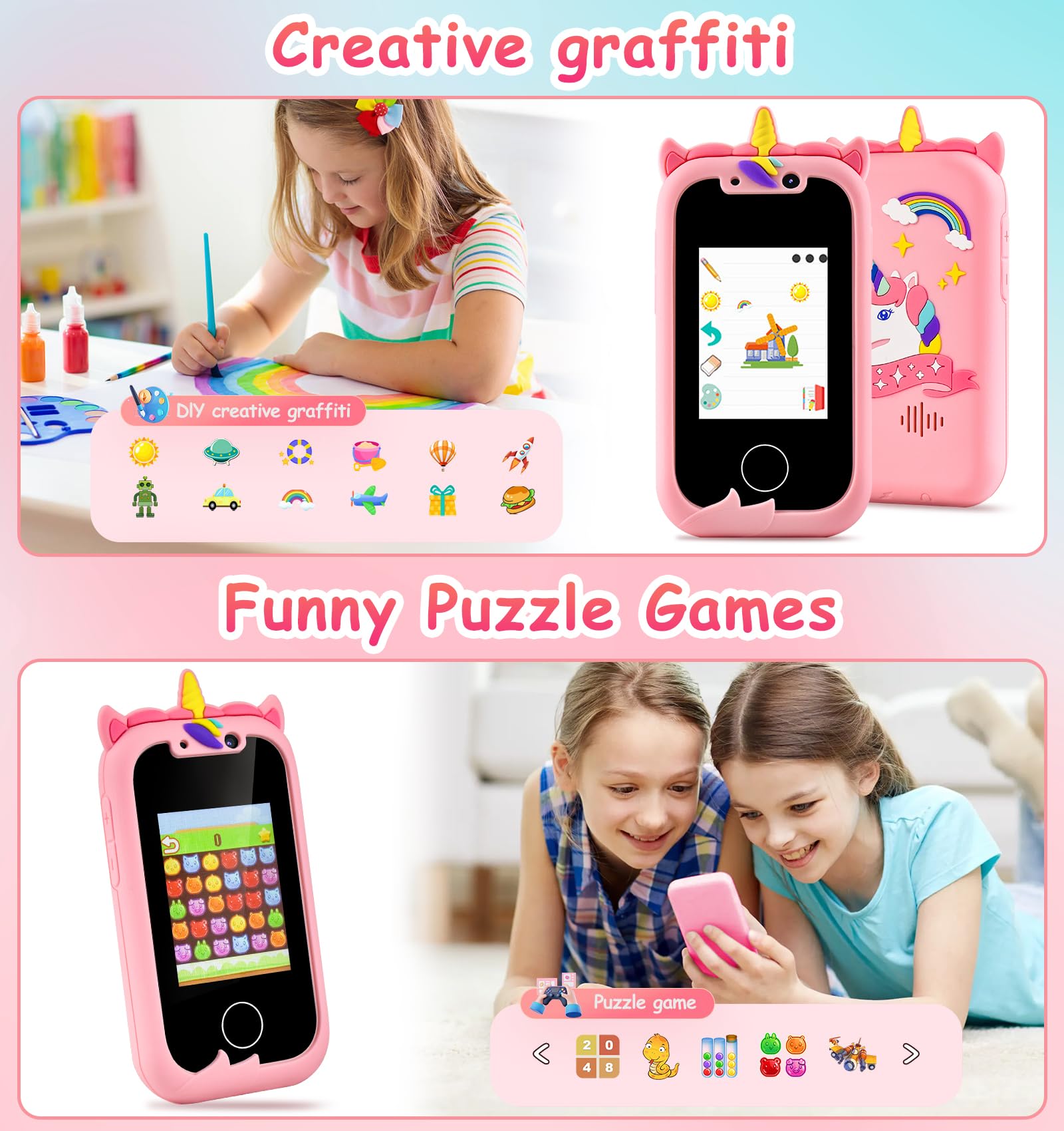 Telephone Enfant Téléphone Portable Ans Téléphones Fixes et Portables pour Enfants 2 3 6 8 10 11 Ans Smartphone Portable Enfant 2 3 4 5 6 7 8 9 10 11 12 Ans Kids Phone Jouet Set Smartphone
