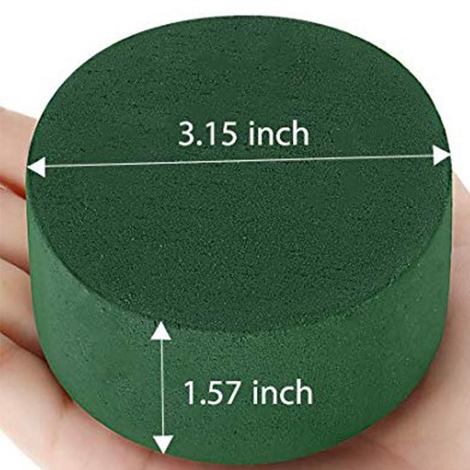 Round Floral Foam Blocks Flower Arrangement Kit for Fresh or Silk Artificial Flowers Premium Green Plant Foam for Birthday Decoration Party (3.15x1.57 Inch)(Pack of 2) 2