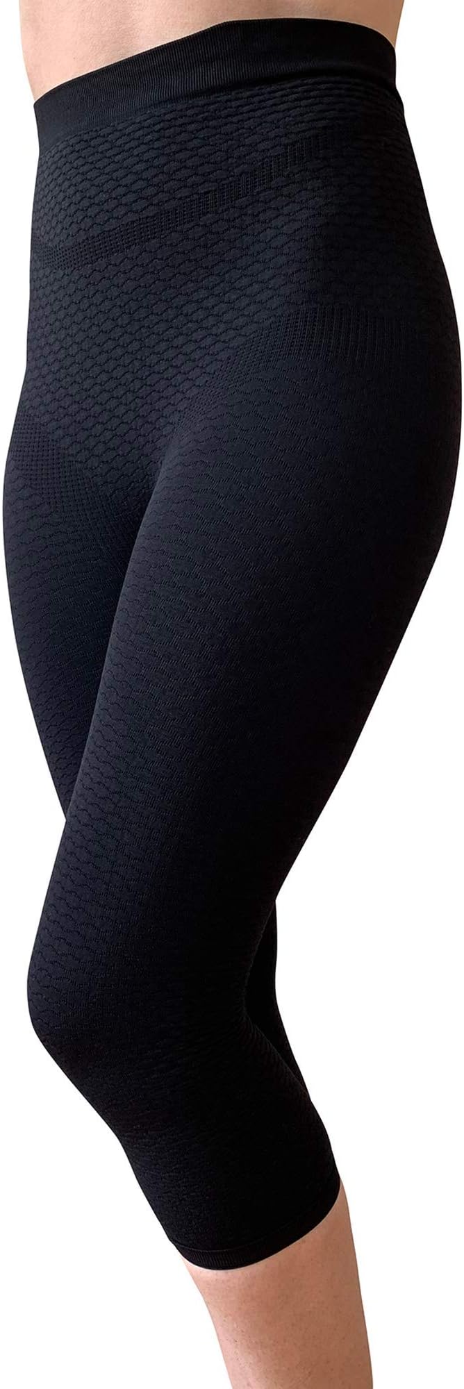 Bioflect® Capri Compression Leggings with Bioactive Fibers and Raised Massaging Knit for Support and Comfort