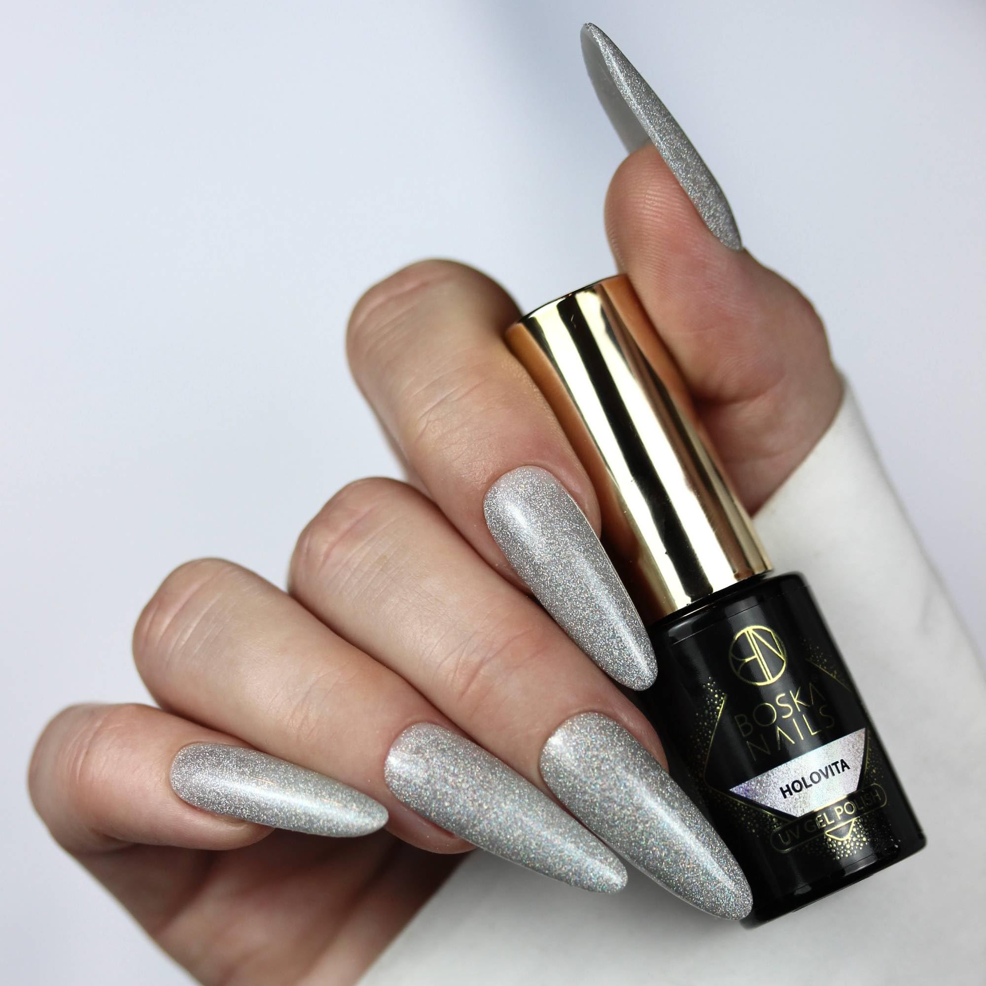 Boska Nails Cosmic Glow Hybrid Nagellack Holografisch Glitzer Effekt Langanhaltend Nägel Kosmischer Glanz Nailart Halbdurchsichtig 7 Farben