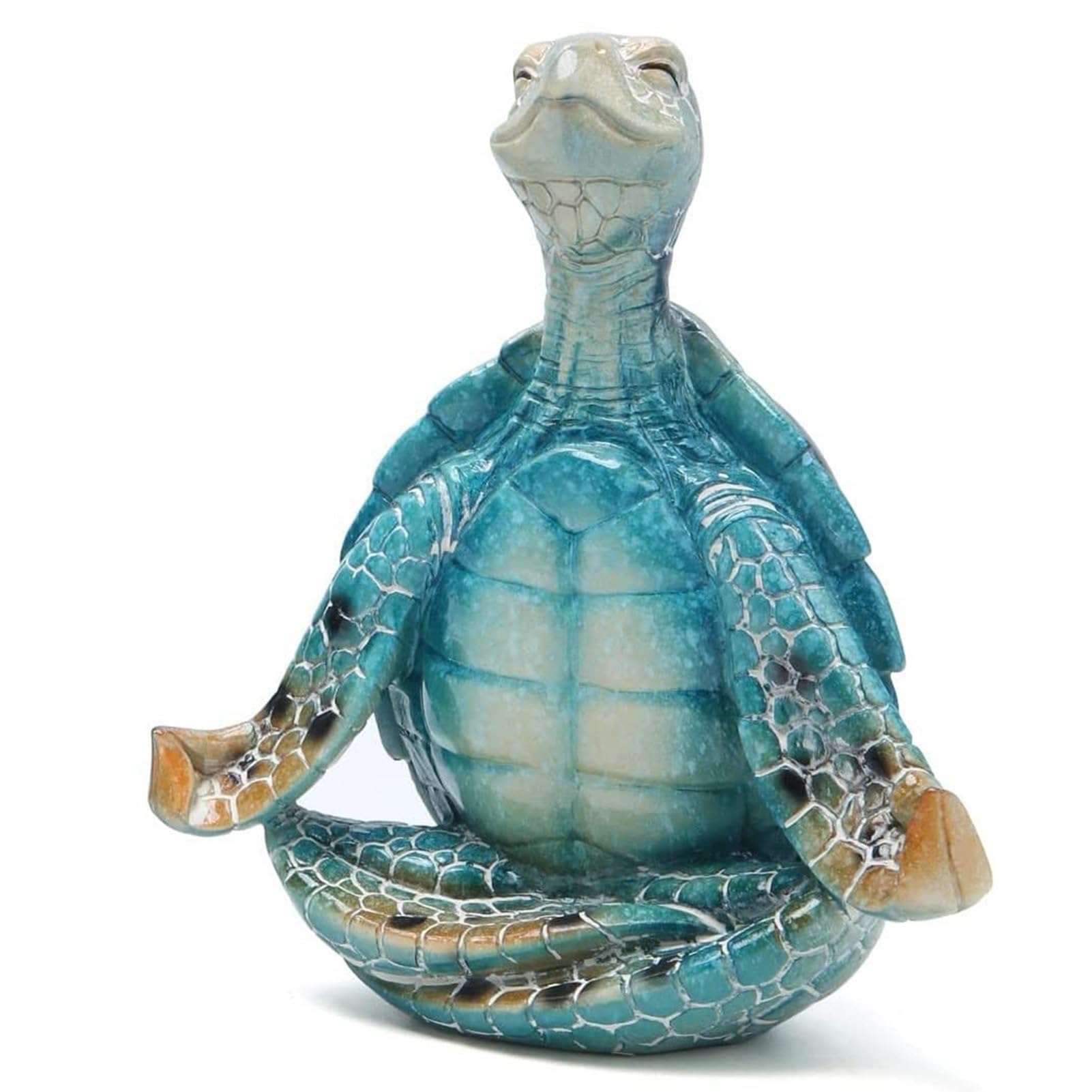 YUZDNM Desktop Art Statue Sculpture - Sea Turtle Meditation Yoga Decor Sculpture, Zen Yoga Resin Statue For Home Office Decorations, Collectible Gift Crafts(A)