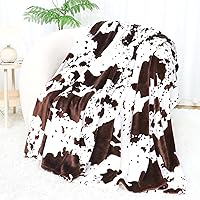 Vista 110 de Fleece Blanket King Size - Oversized Soft Plush Cow Print Throw, Full Size Blankets for Bed & Couch - Lightweight Cute Country Home Decor