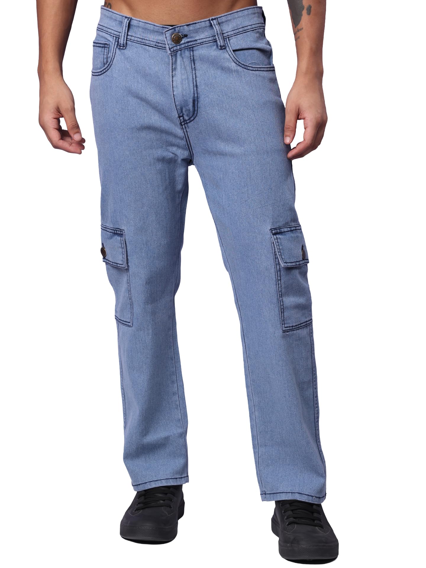 Men's Regular Fit low Rise Cargo Jeans || Cargo || Regular Cargo Pants || Cargo Jeans Pant || Cargo Pants || Cargo-image-44