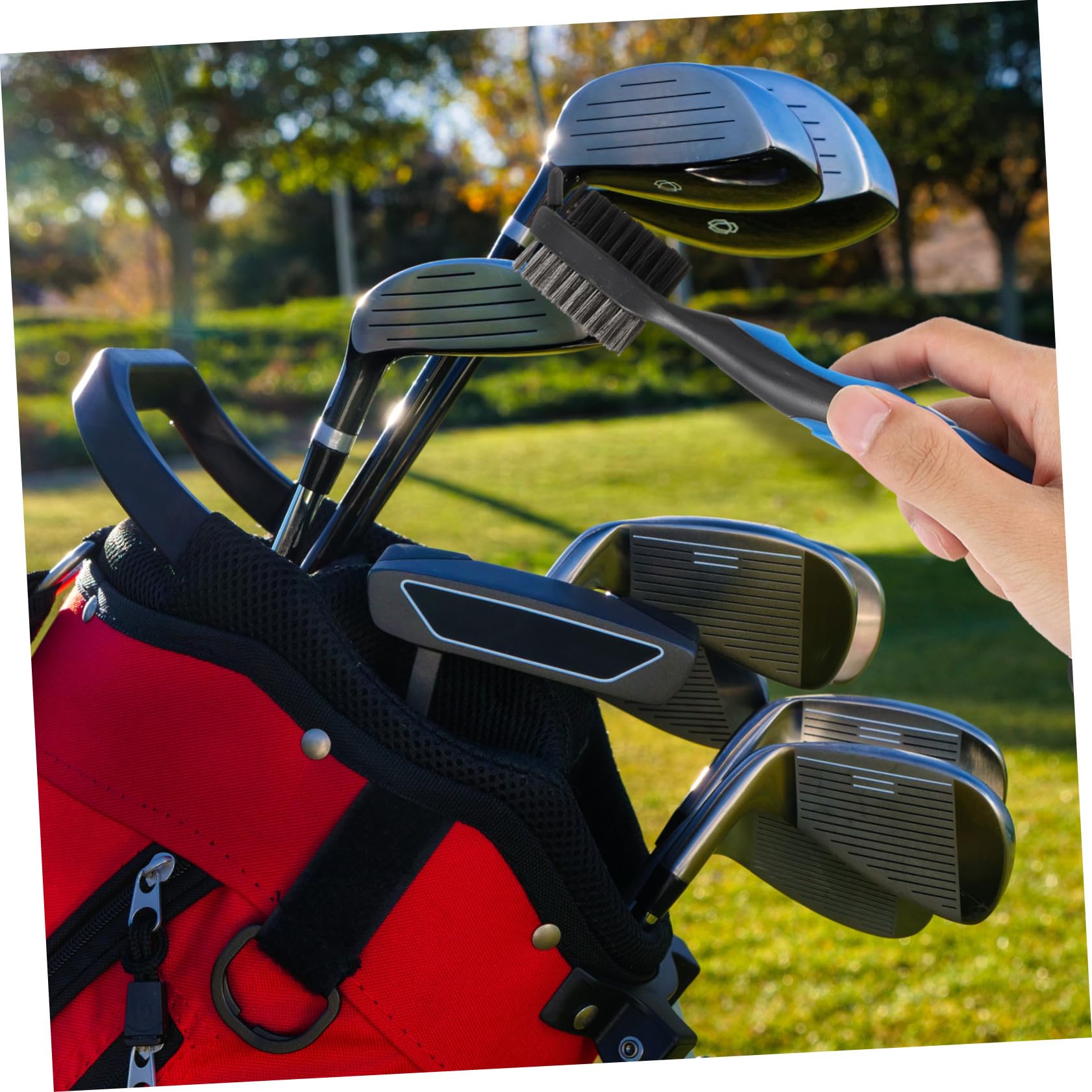 HANABASS Limpieza de Golf Limpiador de Palos de Golf Limpiador de cepillos Cepillo de Palo con Gancho Cepillo de Taza Limpiador de Ranuras Cepillo retráctil Acero Inoxidable