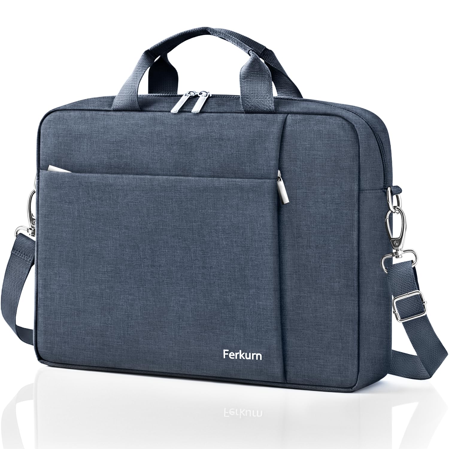 Ferkurn 17 17.3 Inch Laptop Bag Women Men Compatible with HP Envy Pavilion Omen/LG Gram/MSI/Dell Inspiron XPS/Lenovo Thinkpad/Acer, Shoulder Strap Carrying Briefcase Messenger Computer Bag Case, Grey