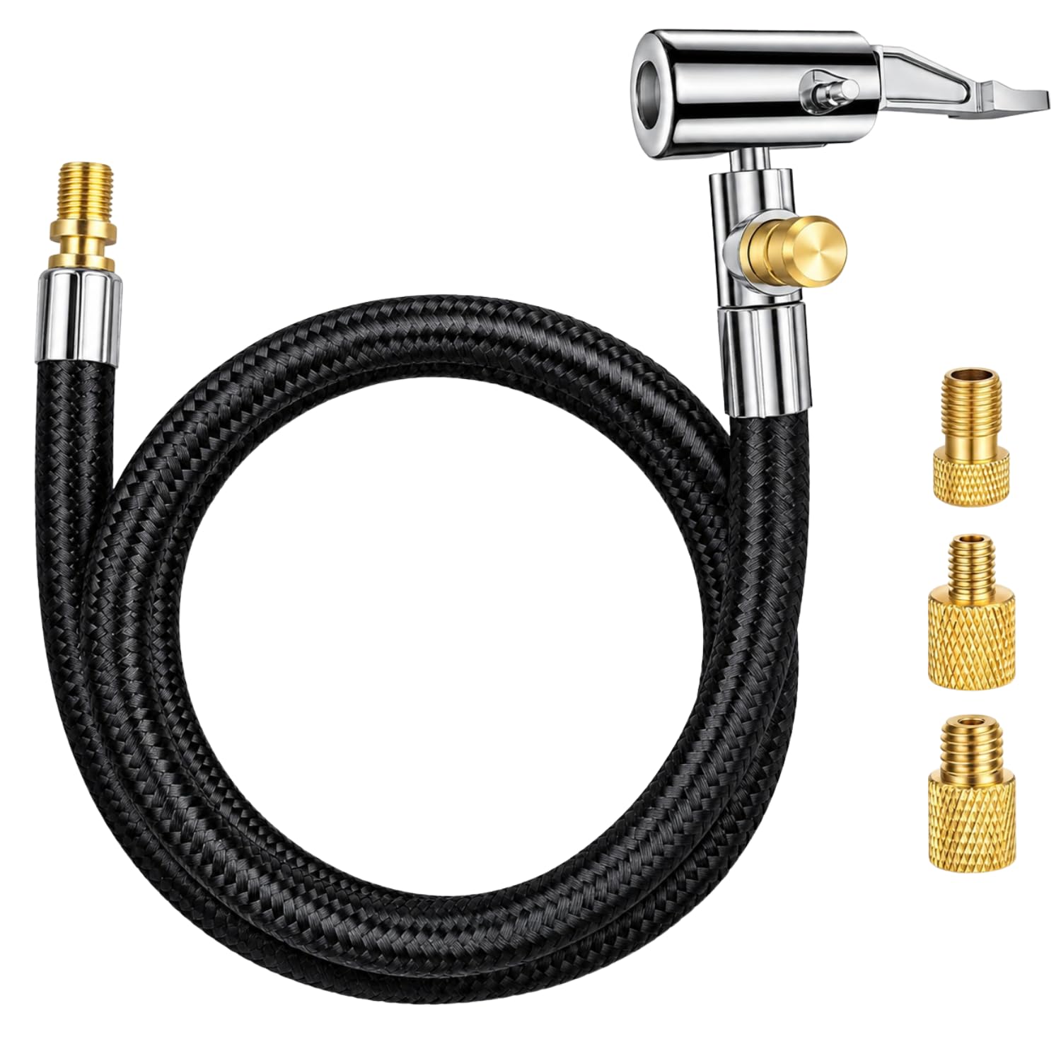 Bendjoy Tyre Inflator Hose, 20 Inch Flexible Air Pipe for Compressor, Quick Connect Replacement Hose Kit with Air Release Button for Car Bike Motorcycle Tyres-image-39