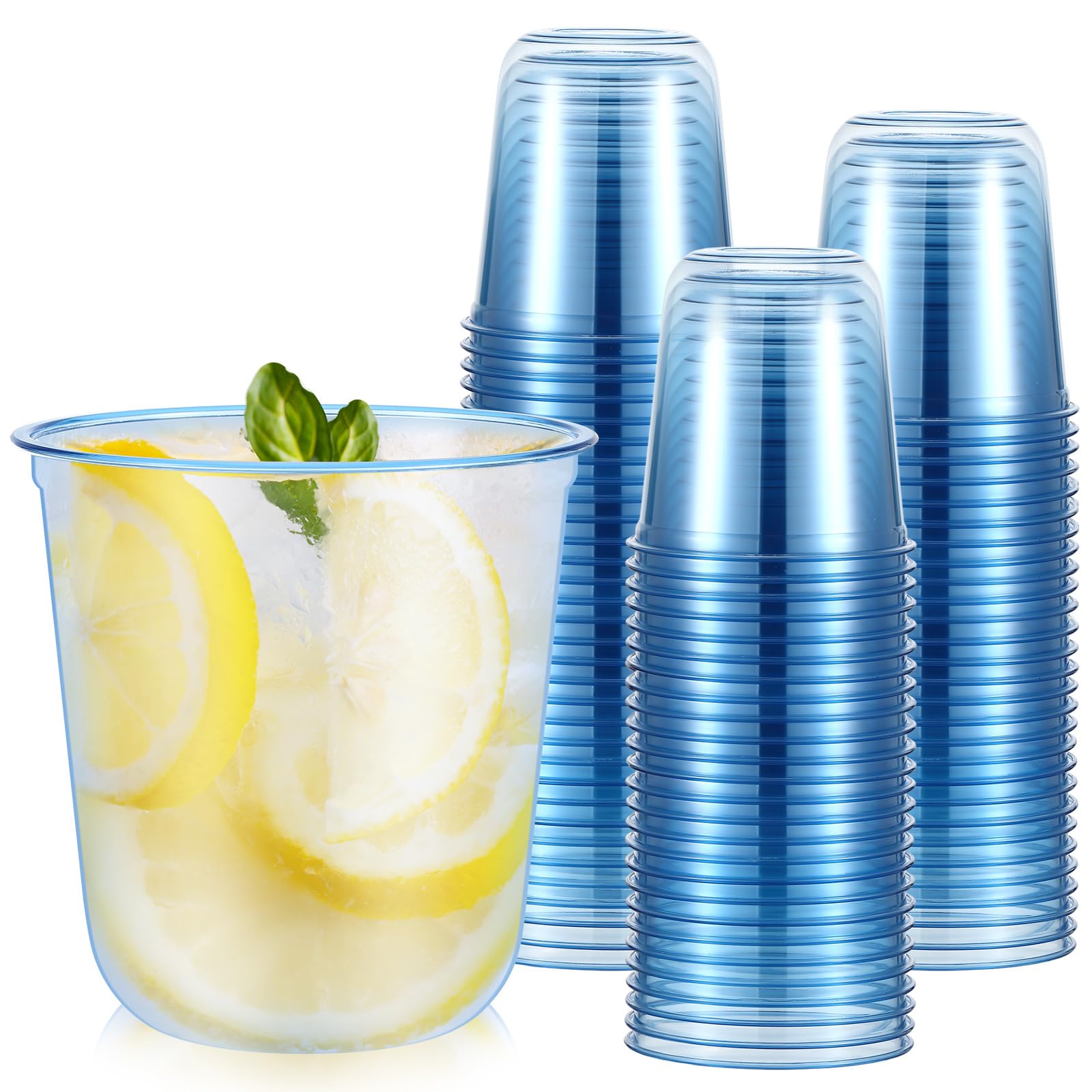 Gold Plastic Cups - 50 Pack Disposable Wine Glasses -17