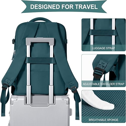 Miniatura 401 de coowoz Mochila de viaje grande para mujeres y hombres,Mochila de transporte,Mochila de senderismo impermeable para deportes al aire libre, Azul, 45