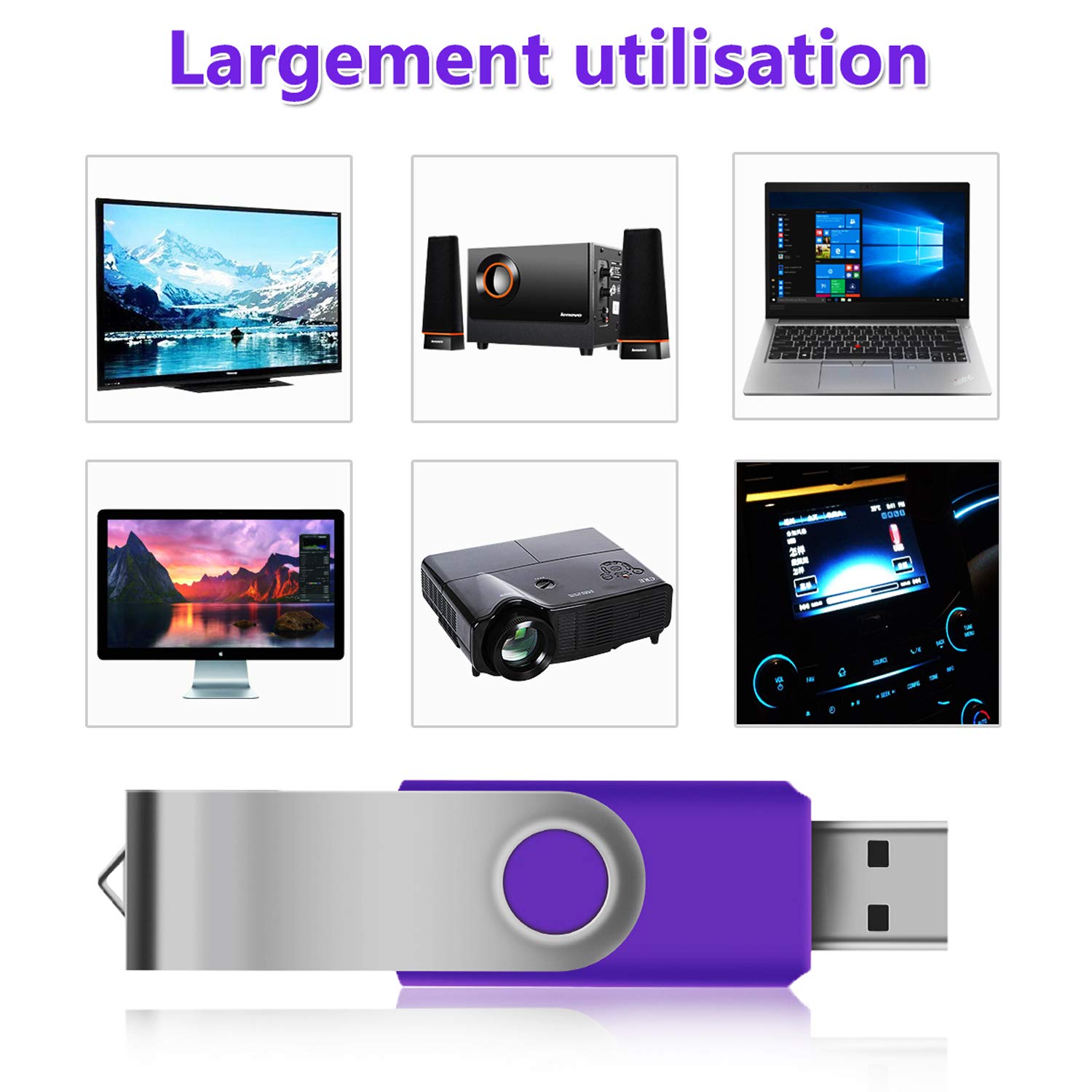 AreTop Chiavetta USB da 16 GB, 10 pezzi, rotazione USB 2.0, 10 colori | Rotazione a 360° protegge il connettore, USB 2.0 Plug-and-Play, compatibile PC/Laptop/Tablet/Auto/TV