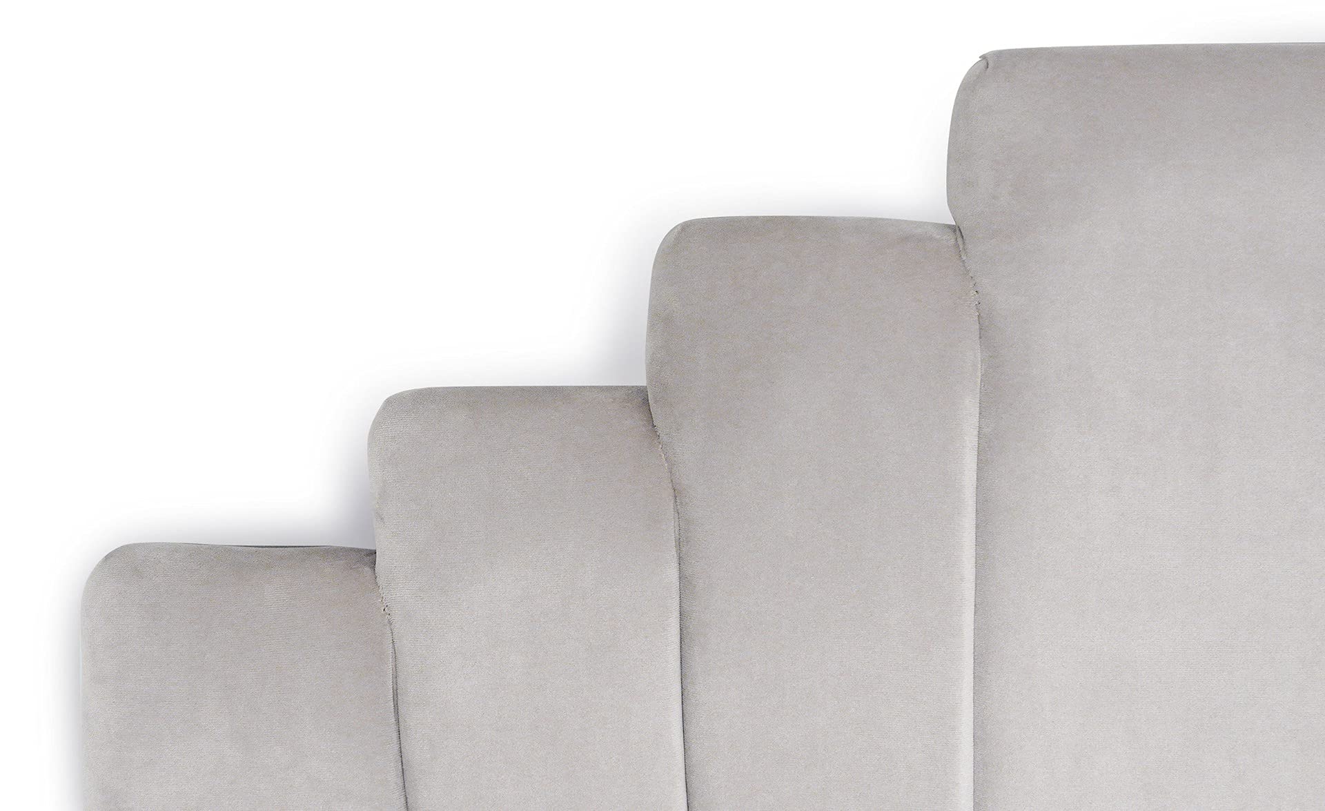 Menzzo Tête de Lit Arena 180 cm en Velours Argent – Tête de Lit Design Capitonnée pour Lit 180 cm – Déco Chambre Moderne Élégante et Confortable
