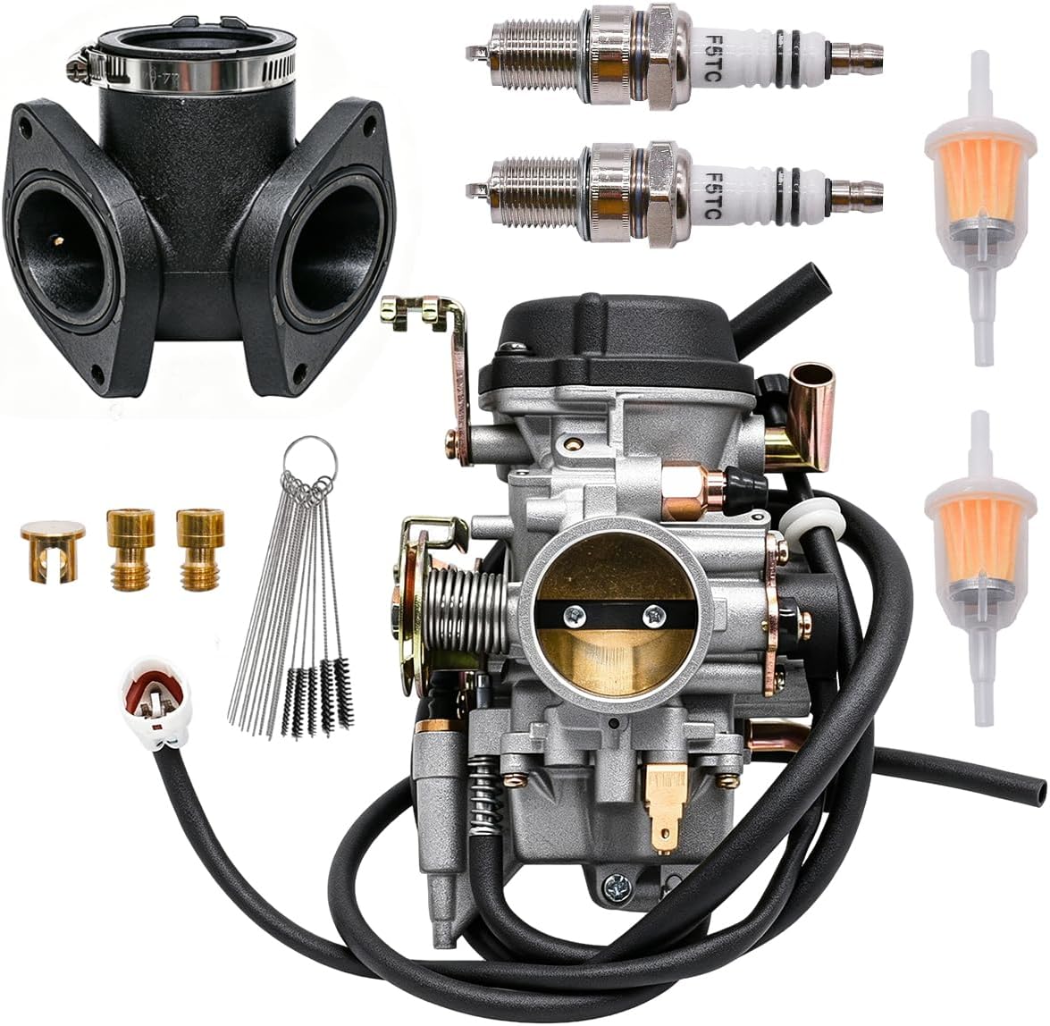 4WM-14101-03-00 Carburetor Fit for Yamaha Road Star XV1600 1999-2003 XV1700 2002-2014 Replace for 4WM-14101-13-00 With Intake Manifold