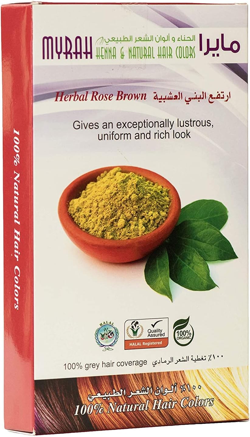 Myrah Henna & Natural Hair Colors - Herbal Rose Brown Color
