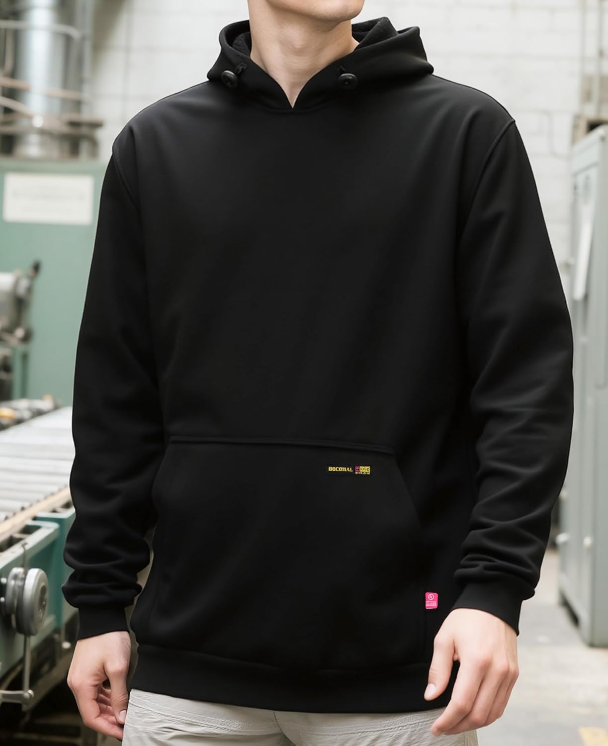 BOCOMAL FR Hoodies Pullover 14oz Heavyweight Cotton Fleece Flame Resistant Hooded Sweatshirts NFPA2112 - Image 2