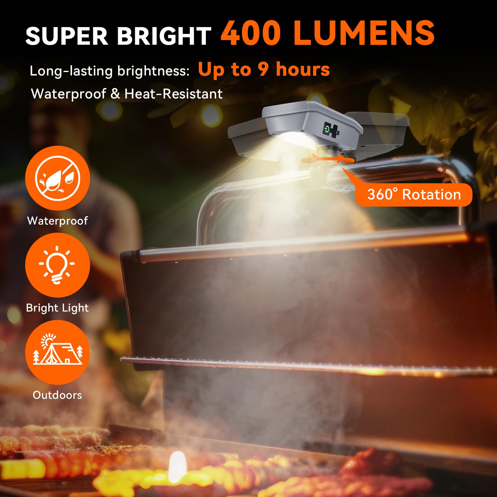 Luces de parrilla para parrilla al aire libre diseñadas para parrilla Blackstone Weber, luz de parrilla de barbacoa para accesorios de parrilla Blackstone, luces LED de parrilla para 4