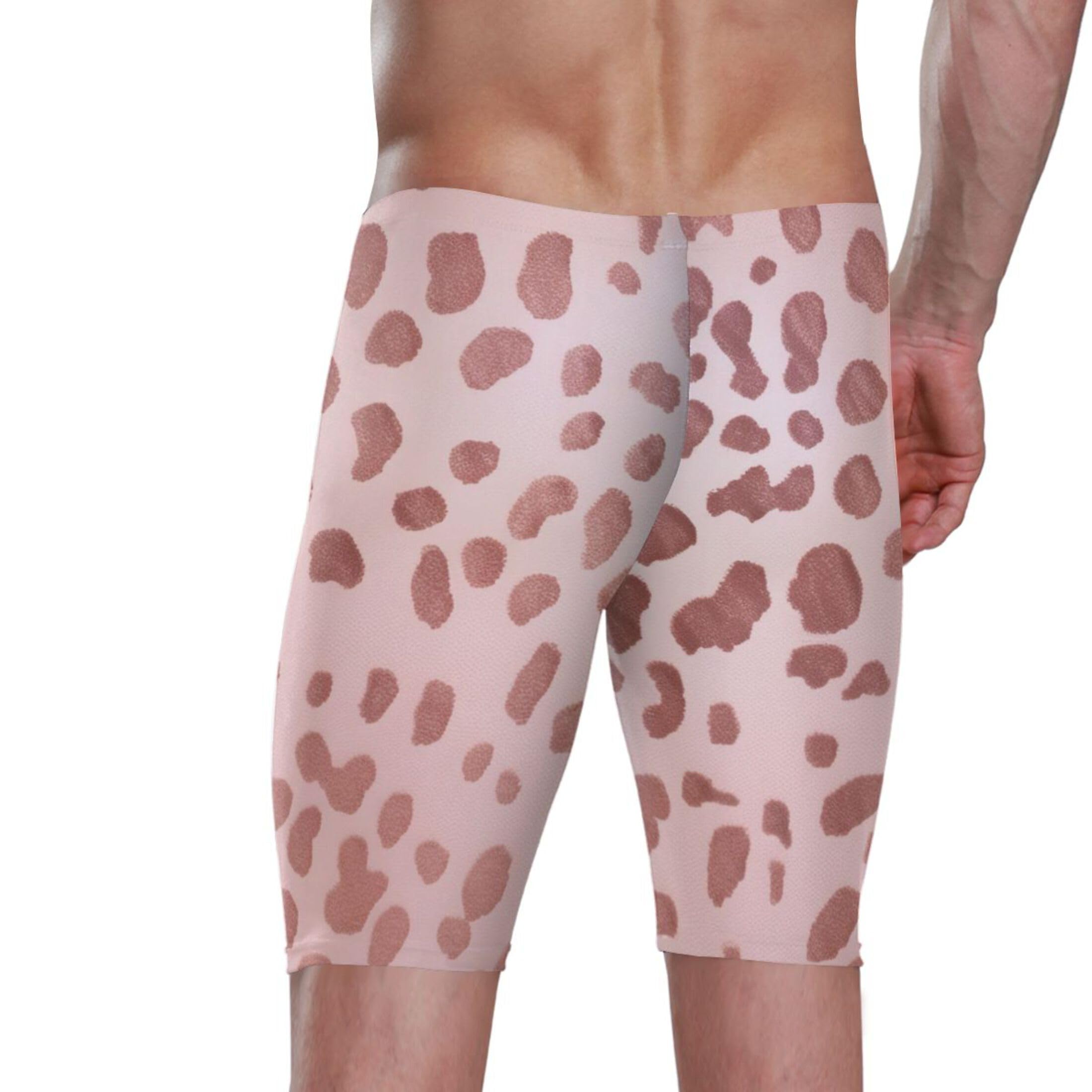 UMIRIKO Pink Leopard Swim Jammers for Men Athletic Durable S B0401112