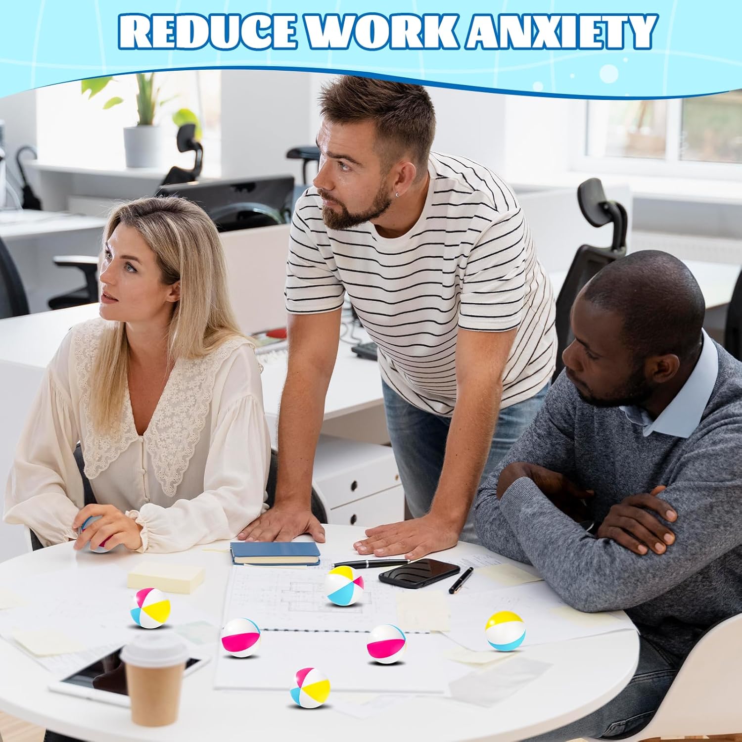 96 Pcs Beach Stress Balls Bulk 2" Mini Relief Stress Ball Pu Foam Squeezy Balls Summer Swimming Pool Game Toy Rainbow Beach Ball for Hawaiian Beach Birthday Party Favor School Carnival Reward