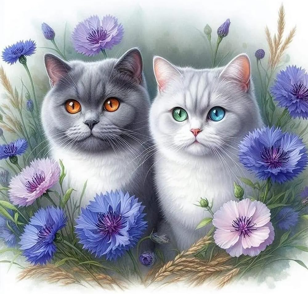 Acudotr Cat Diamond Art Kits for Adults, Home Decor, 12x12In