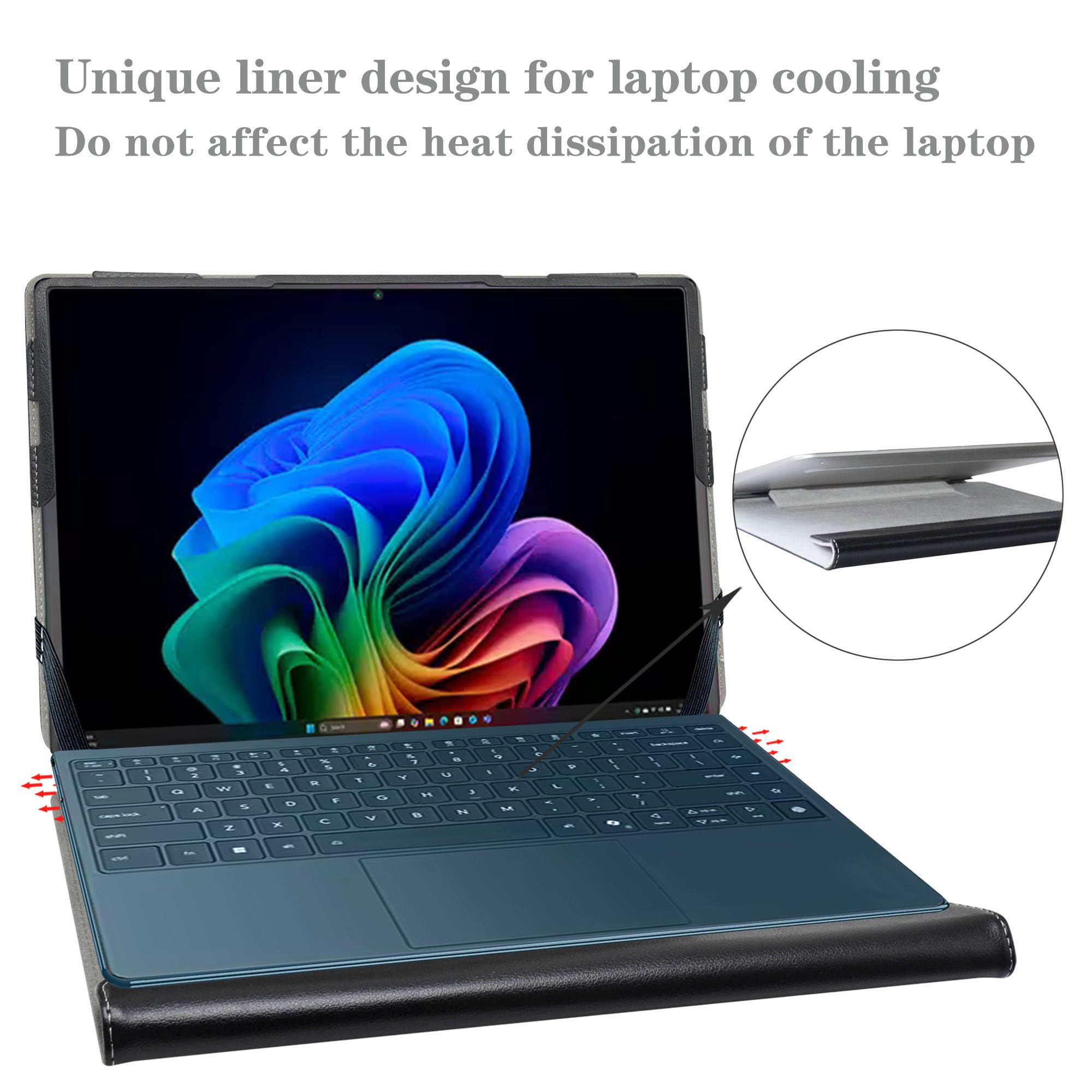 Étui Coque pour Samsung Galaxy Book 5 360 15 NP750QHA NP750QHA-KG2US/Samsung Galaxy Chromebook Plus XE550XGA XE550XGA-KC1US,Noir
