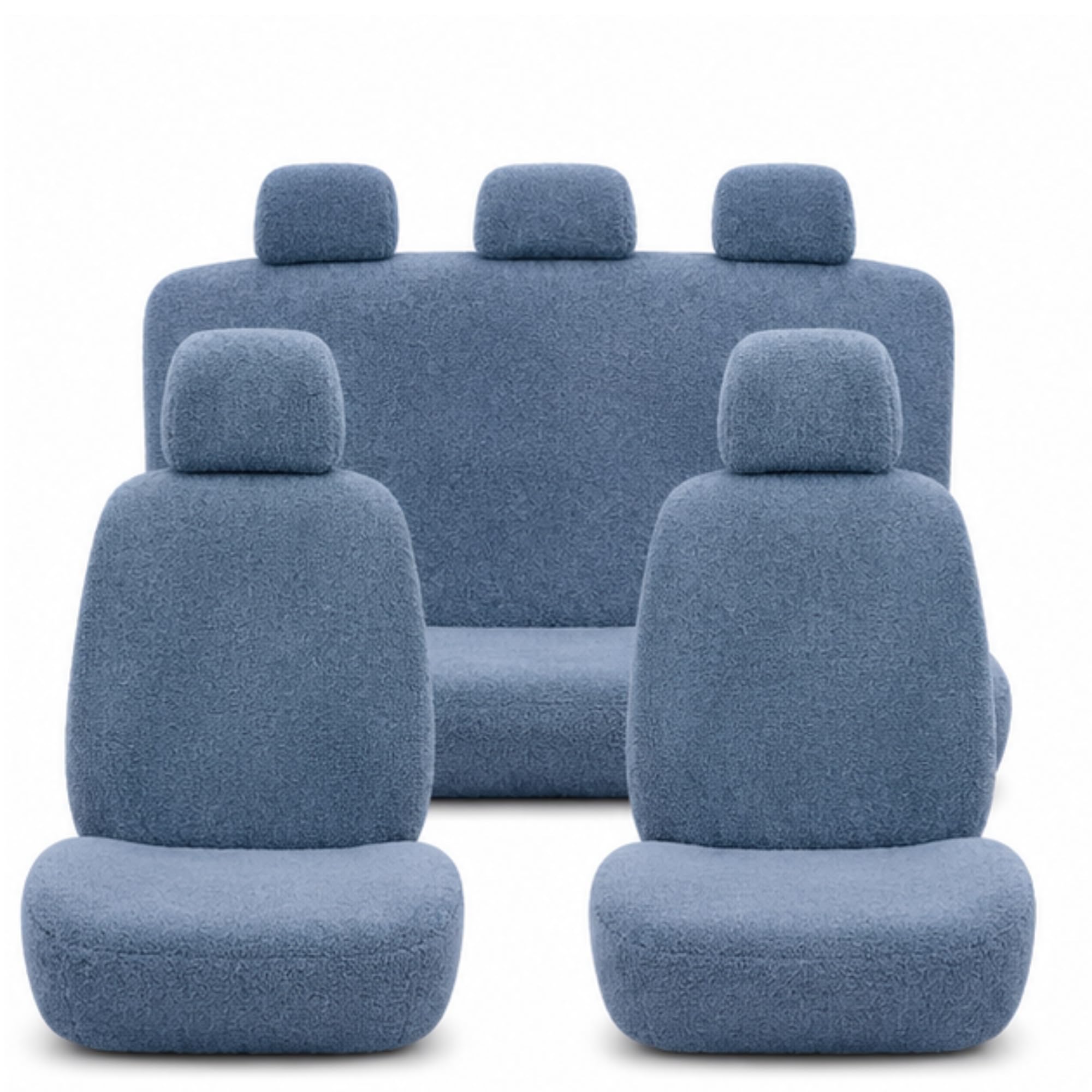 Royal Bharmal Universal Fit Car Seat Cover Towel Set for 5 Seater Cars | 8 Piece Premium Terry Cotton Washable Seat Covers | Breathable Sweat Absorbent Seat Protectors (Gray)-image-21