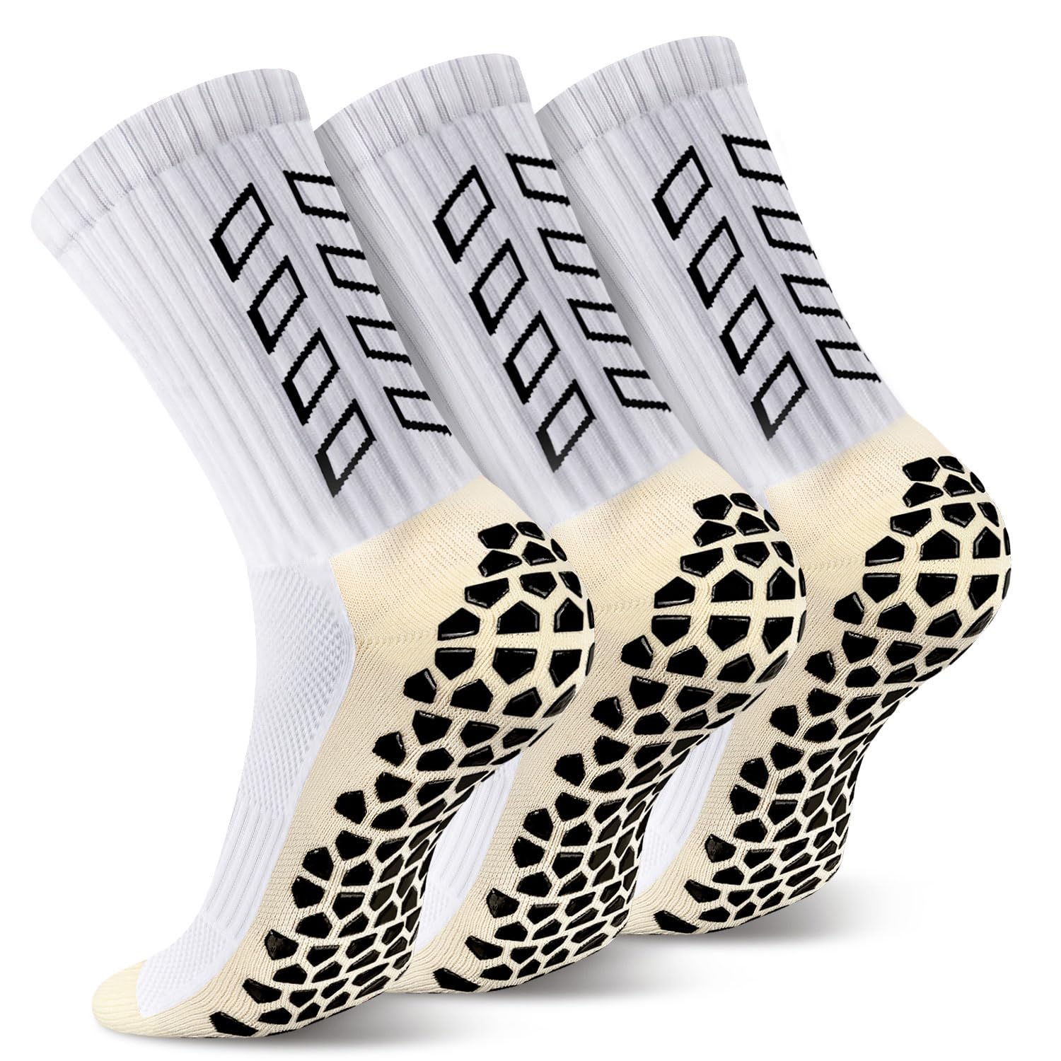 ENONEO Calze Calcio Antiscivolo Uomo 37-45 Calze Antiscivolo Calcio Anti Vesciche Addensare Cotone Calzini Sportivi Donna Traspirante Calzini Grip Calcio per Ciclismo Trekking
