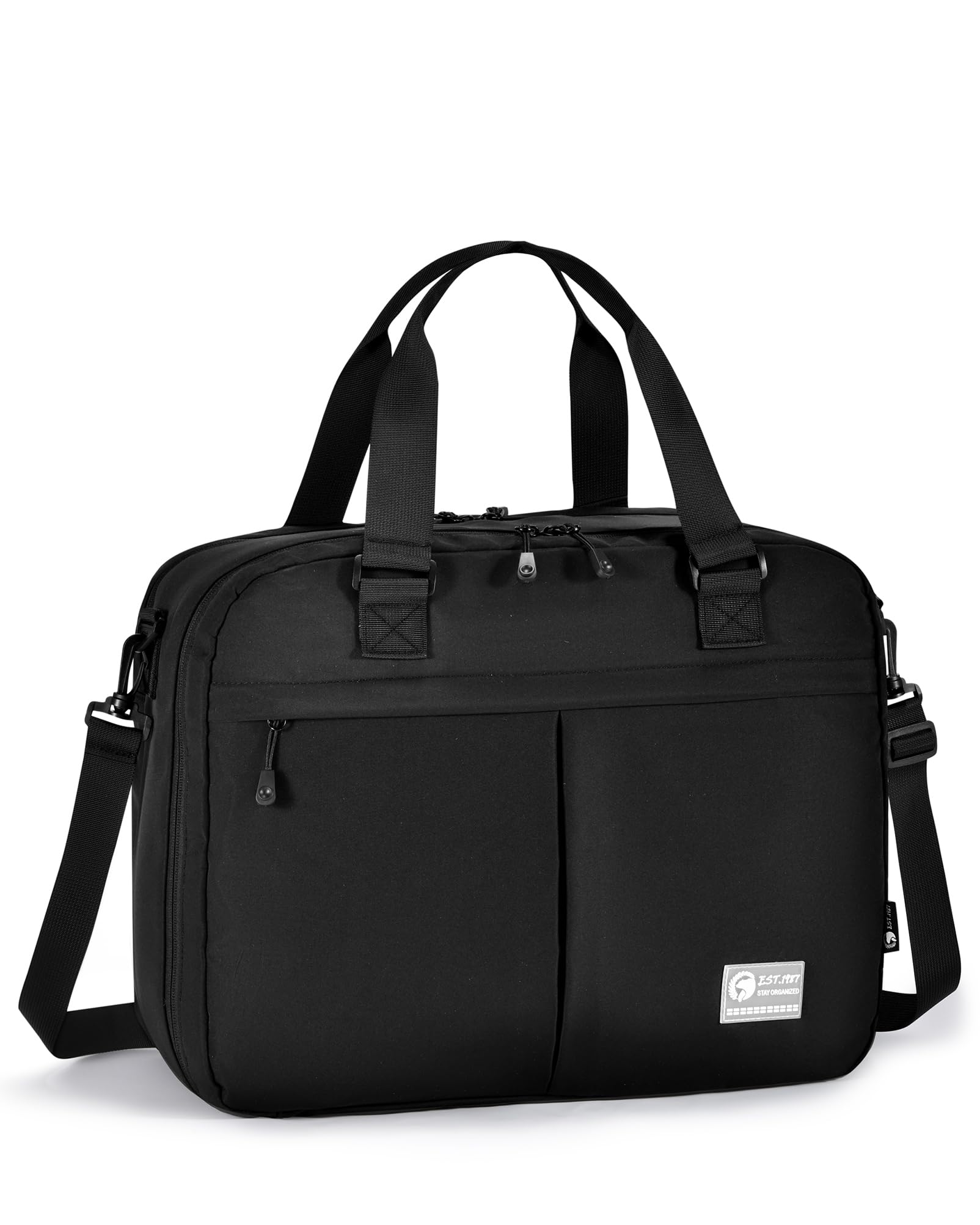 6x13x17 inch Personal Item Bag 180° Wide Open 43x33x15cm Carry on Duffel Bag with Laptop/Wet Pocket Flight Approved Weekender Overnight Bag, Black