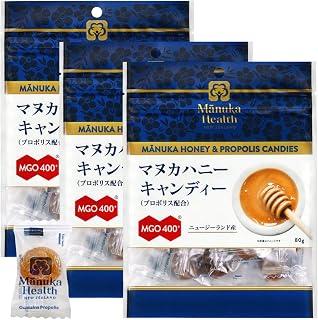 MANUKA HEALTH NEW ZEALAND(MANUKA HEALTH NEW ZEALAND) 富永贸易 麦卢卡健康 麦卡蜂蜜 (蜂胶 配合) 80g [ 正品 新西兰产 MGO400+ 独立包装 带拉链 ] 80g ×3个