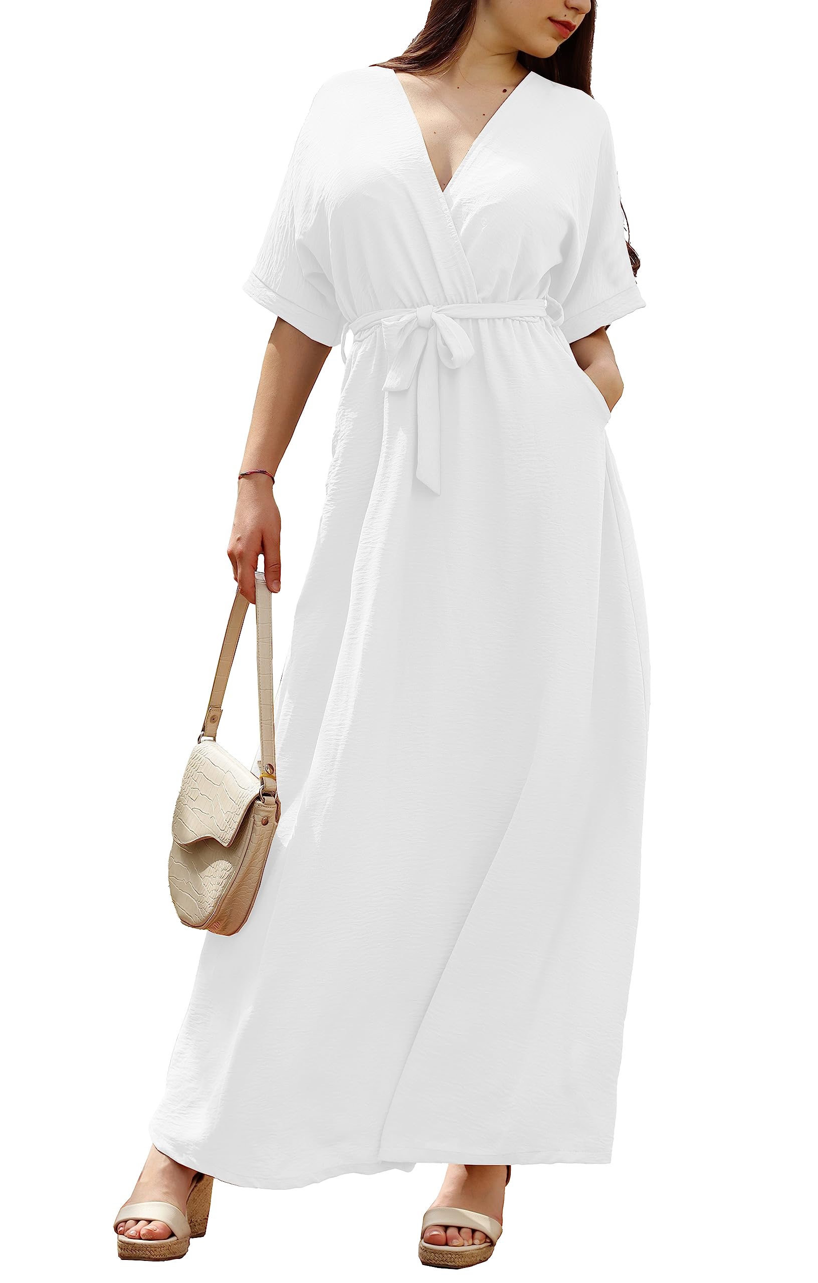JOPHY & CO. Vestido largo casual con cuello en V cod 7196
