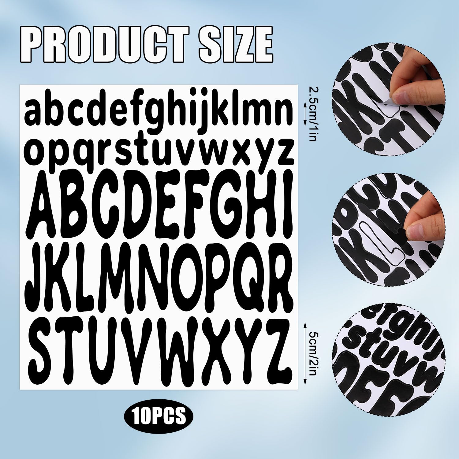 Stickers met cijfers, letters, 16 stuks, zelfklevend