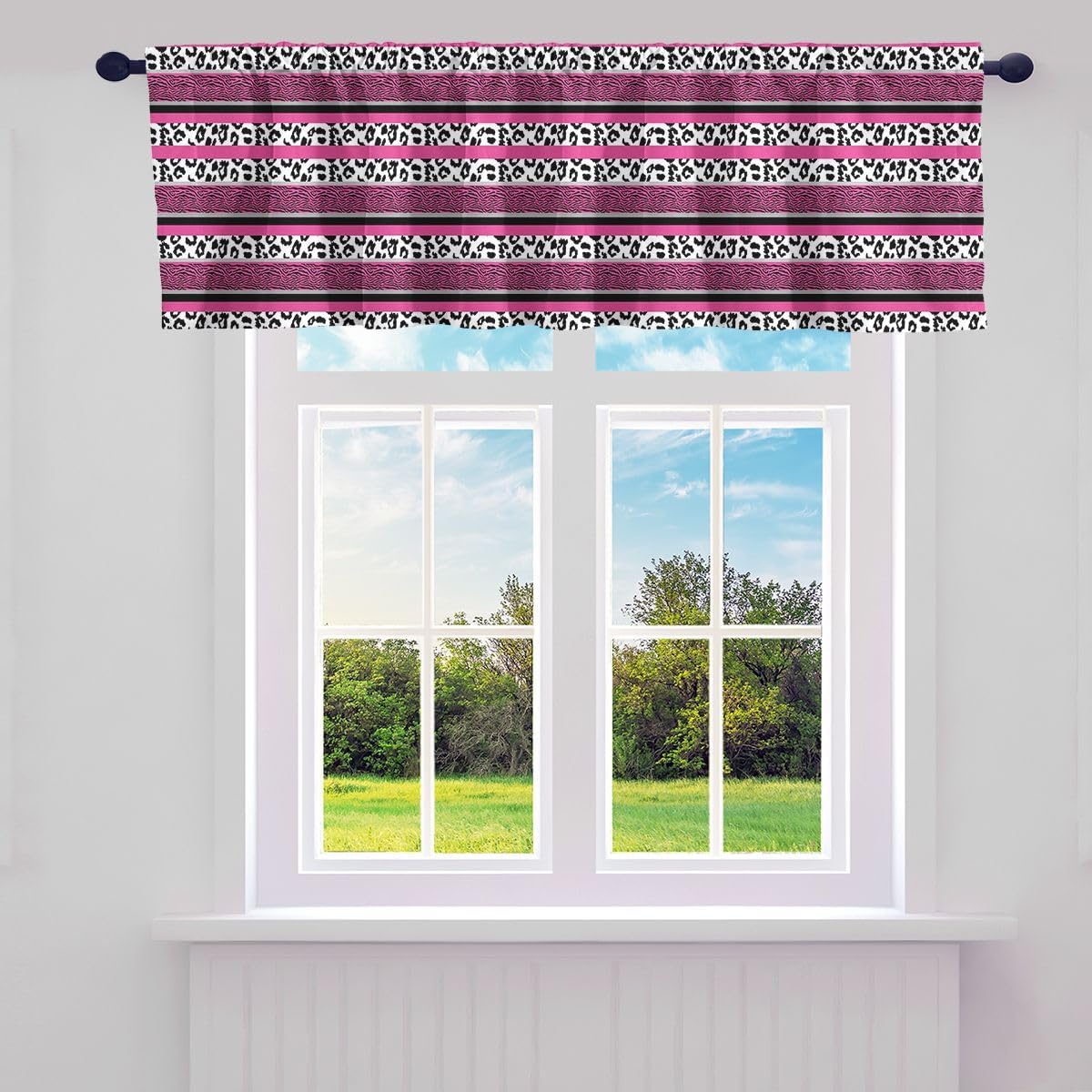 Frog Valance Curtains for Living Room Bedroom, Tropical Wild Frog Kitchen Curtains Valances, Nature Animal Rod Pocket Window Treatment, Green Curtain Valances for Windows Bathroom, 1 Panel 52"x18"