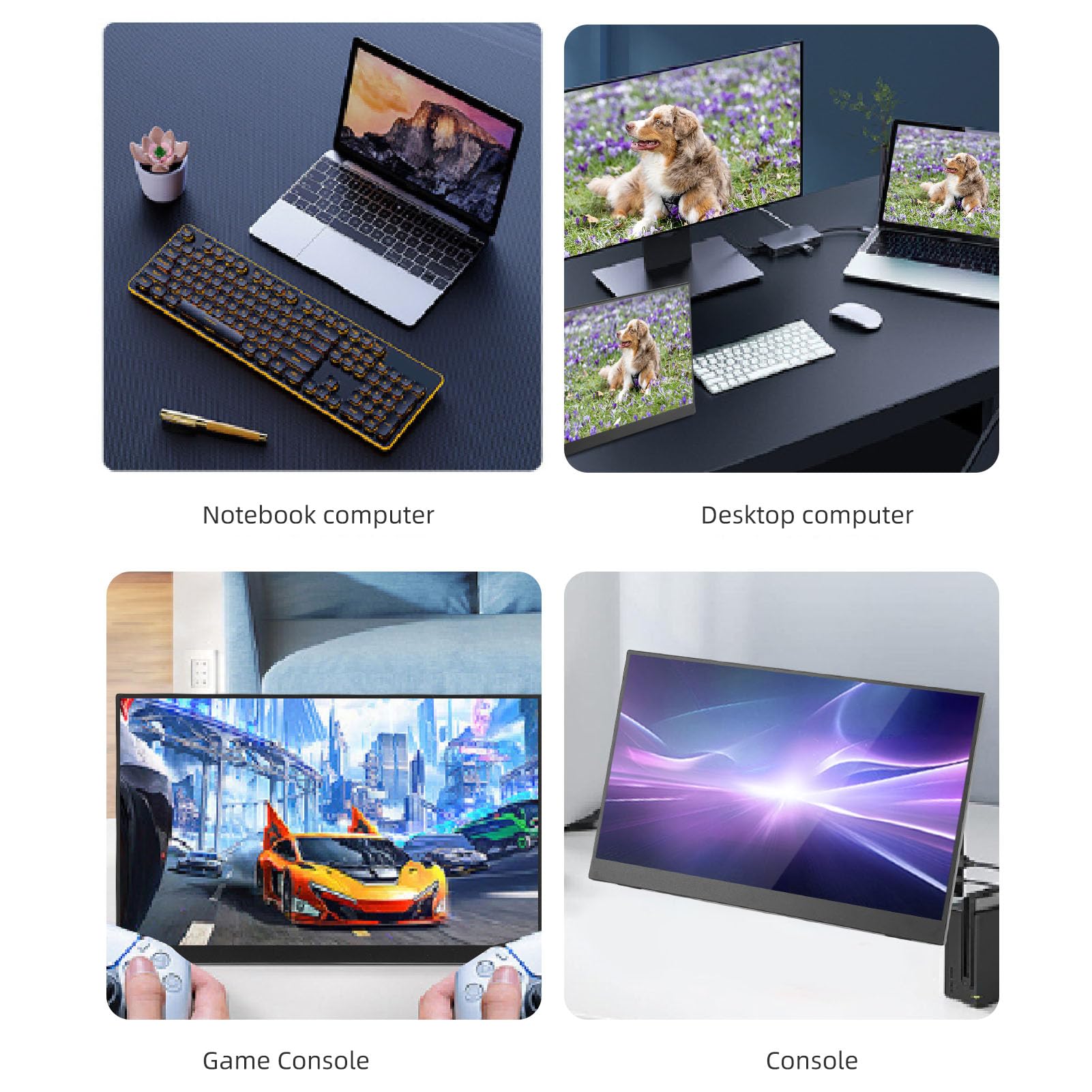 Wyświetlacz Komputerowy o Przekątnej 15,6 Cala, 1080P, częstotliwość Odświeżania 120 Hz, 2 Porty Typu C i Mini HD, do Konsoli do Gier Stacjonarnych w Laptopach