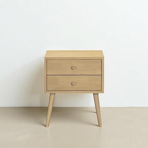 Miniatura 14 de NTC Mesita de noche Zoe de roble macizo, mesa auxiliar moderna de mediados de siglo, muebles de noche, mesa auxiliar, fácil montaje, negro quemado