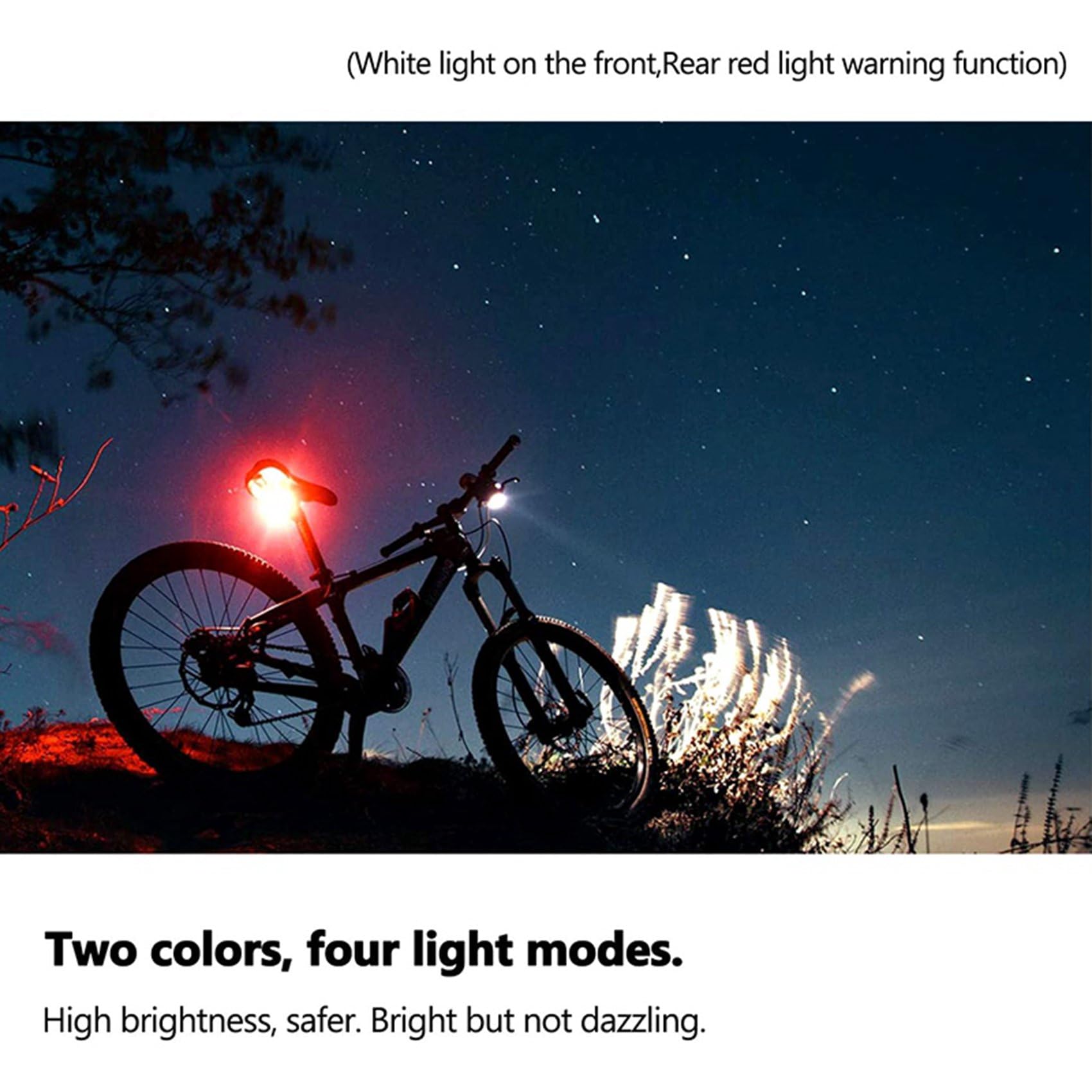 Set di Luci per Bici Ricaricabili USB, Luce Frontale (Luce Bianca) e Luce Posteriore (Luce Un LED) per Accessori per Biciclette da Strada, 6 Set
