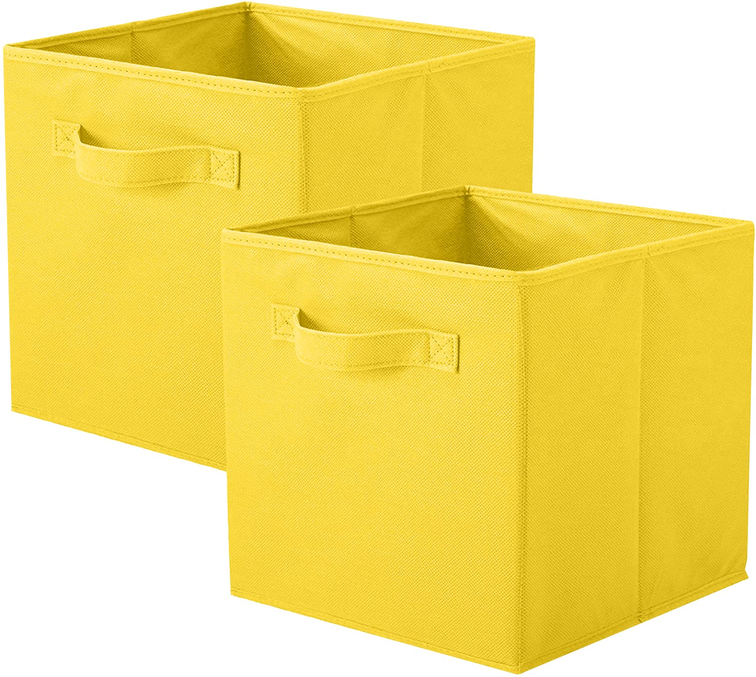 Storage Bins, Foldable Fabric Storage Cubes and Cloth Storage Organizer Drawer for Closet and Toys Storage, 2 Pack (Yellow)