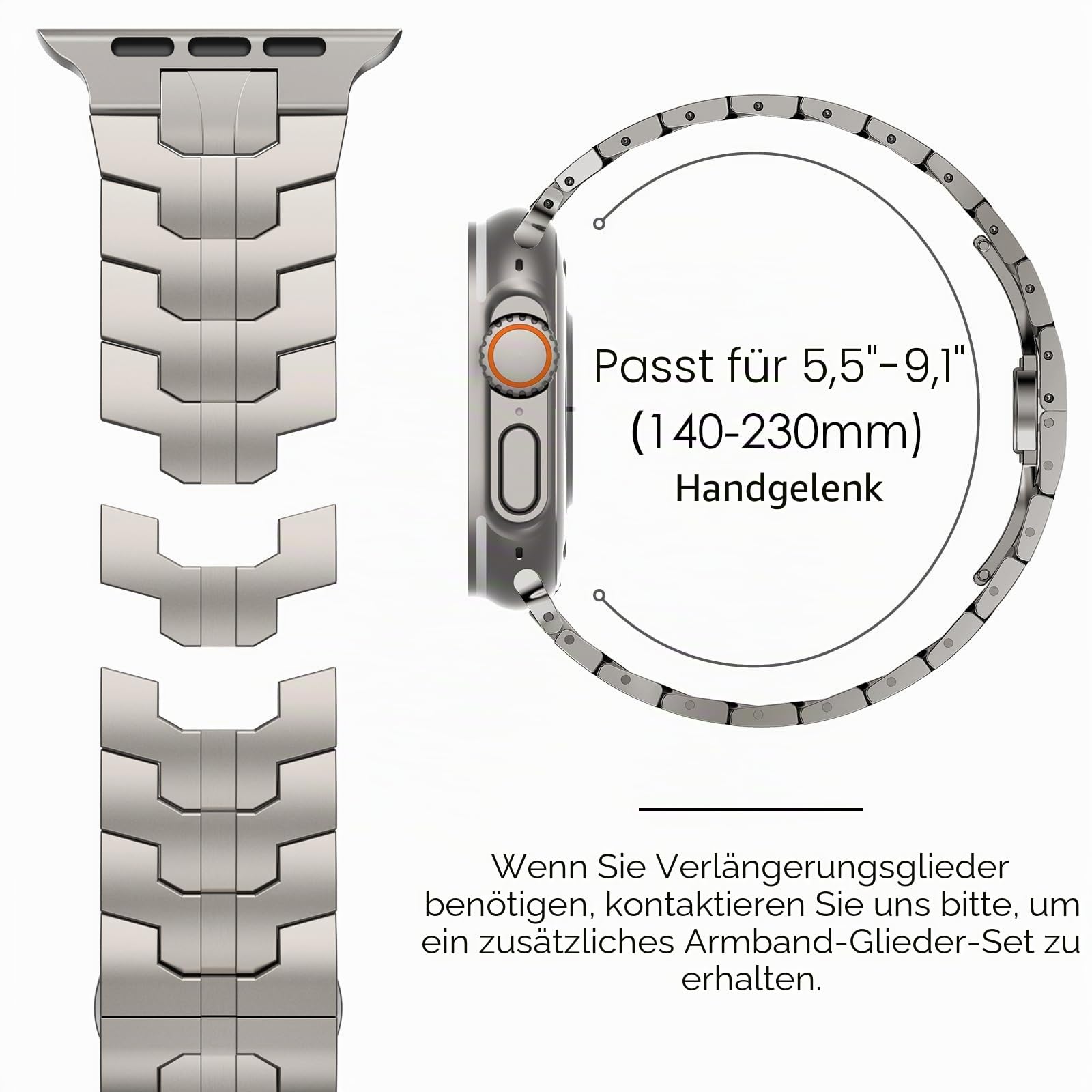 CHANCHY 49mm 46mm 45mm 44mm 42mm(Serie 3) für Apple Watch Armband,Edelstahl Gliederarmband Metall Ersatzarmbänder Geeignet für Apple watch Ultra 3/Ultra 2 1/SE 3 2 1/ Series 11 10 9 8 7 6 5 4 3 2 1