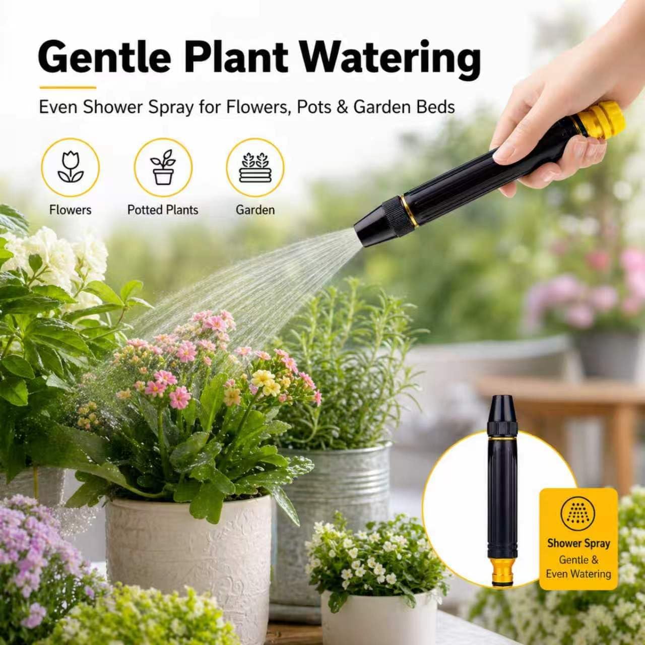 2026 Home High-Pressure Car Wash Water Gun with Booster Nozzle, Home High-Pressure Car Wash Water Gun with Booster Nozzle and Hose, for Watering Plants and Vegetables, and Car Washing (2Pcs)