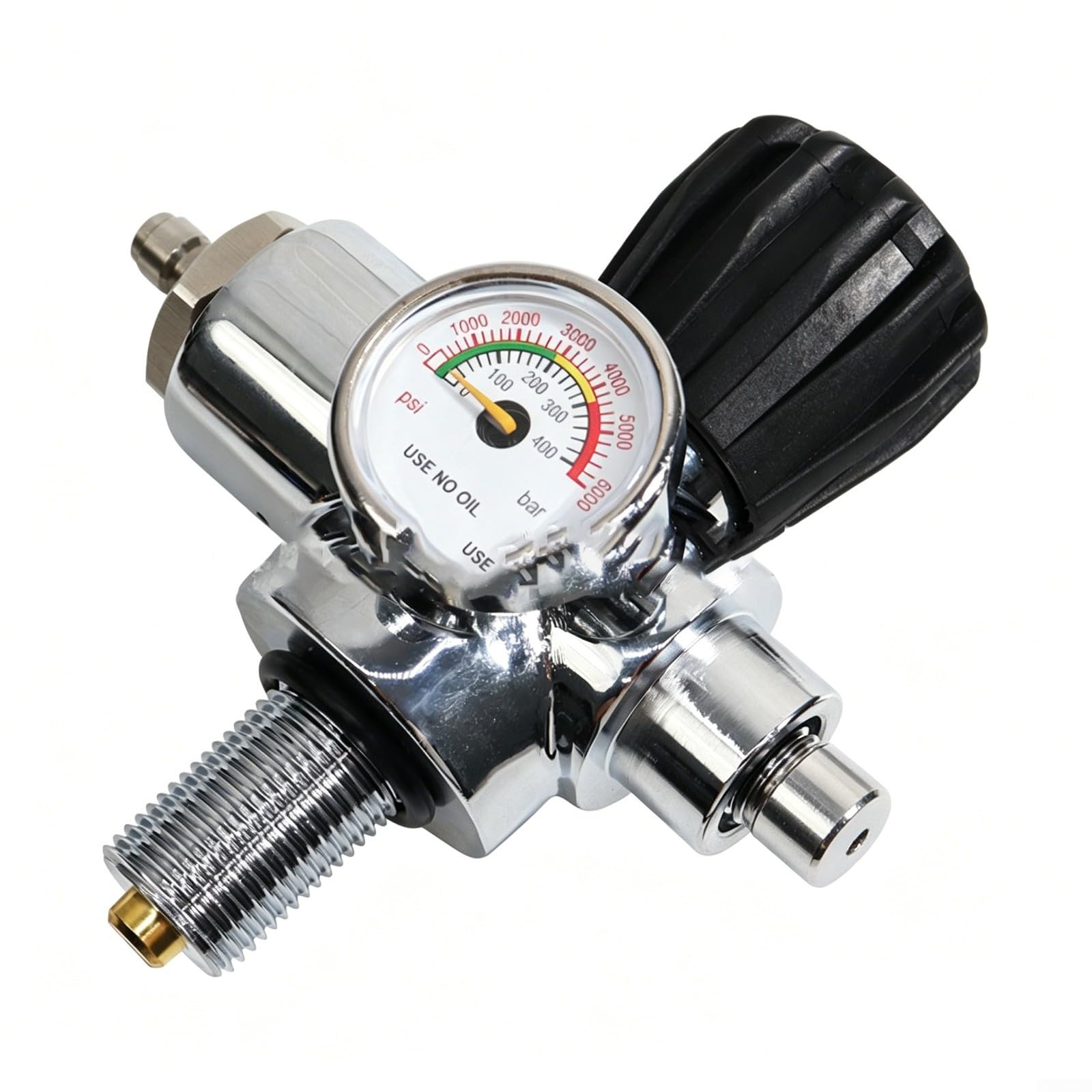 Manometro professionale per serbatoi subacquei con lettura a doppia scala per bombole ARA con limiti di 400 bar e 6000 psi nero (7/8)