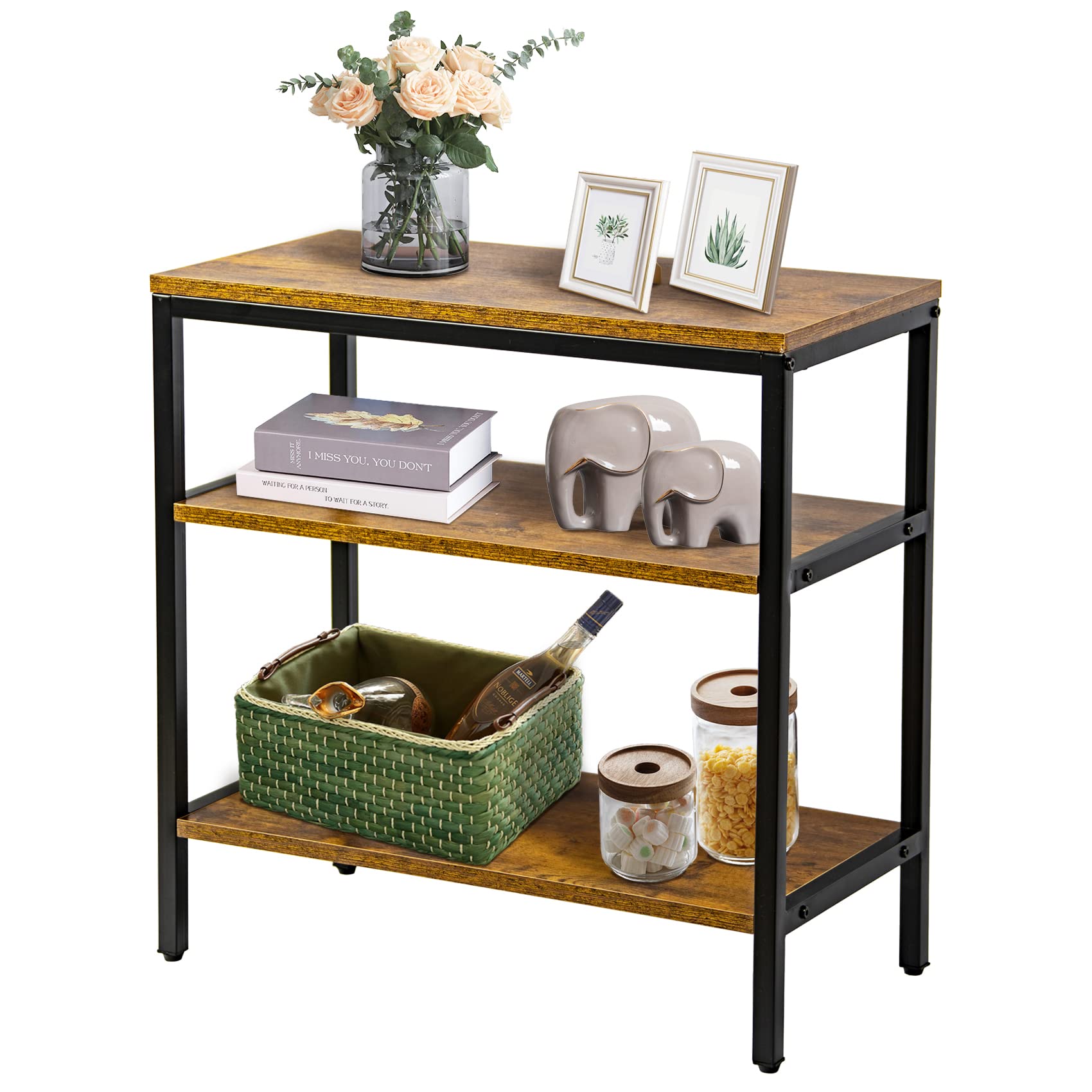 Small Entryway Table for Small Spaces - Small Console Table with Storage Shelf - Small Hallway Table - Narrow Entry Behind Couch Sofa End Table - Rustic Side Tables for Hall Living Room Bedroom Window