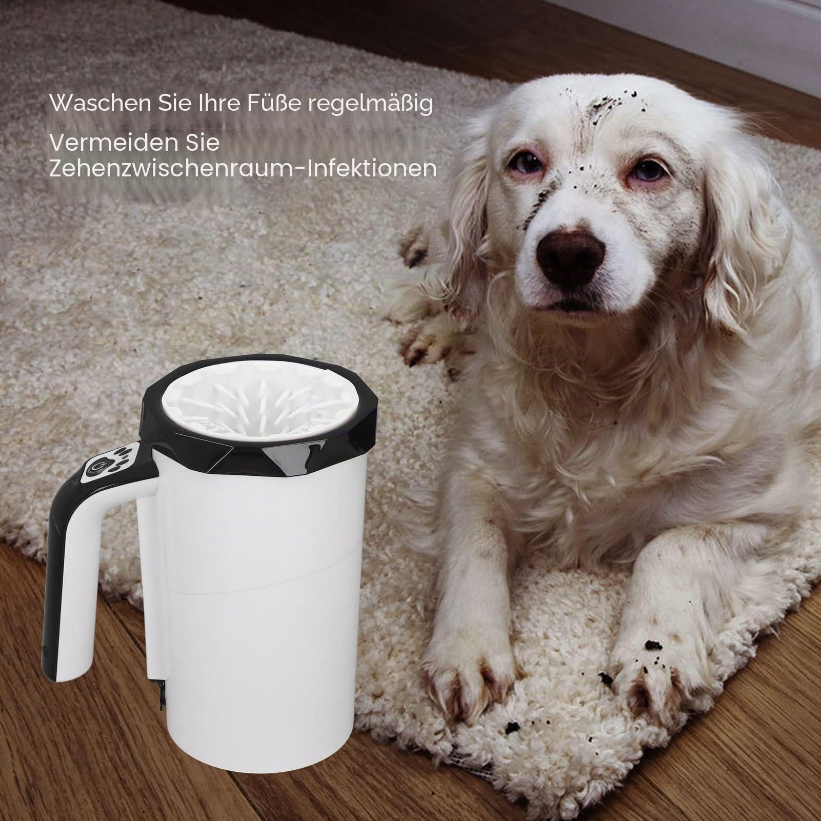 Automatischer Hundepfotenreiniger, USB wiederaufladbare tragbare elektronische Pfotenwaschanlage Hundepfotenwaschanlage mit Griff, Verwenden Sie diese Hundepfotenwaschanlage