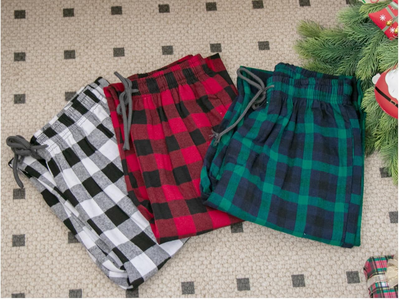 MileyMarla 3 Pack Boy's 100% Cotton Pajama Lounge Sleep Pants Size 8-17 Years