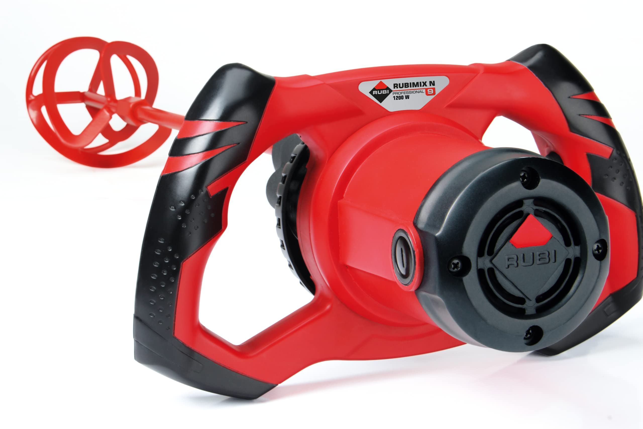 RUBI 24958 | Mezclador Eléctrico 1200W | Mezclado de Adhesivos Cementosos, Resinas, Pinturas y Otros Materiales | Caja Reductora de 2 velocidades | RUBIMIX-9 N 230V 50/60Hz + Maleta de Transporte