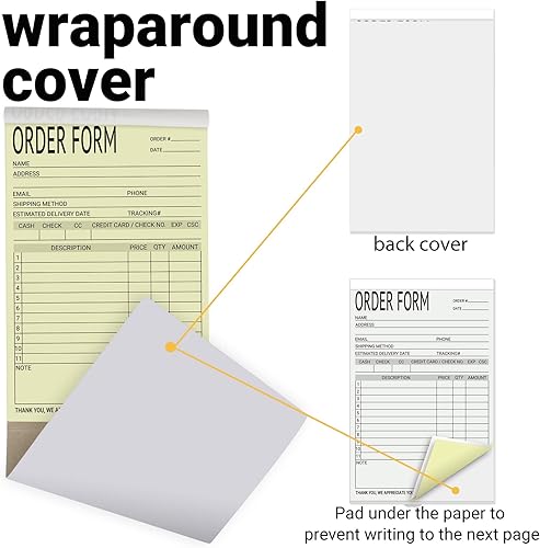 Miniatura 3 de suituts Paquete de 6 libros de pedidos de venta, 2 partes sin carbono, 5.5 x 8.5 pulgadas para pequeñas empresas (50 juegos por libro)
