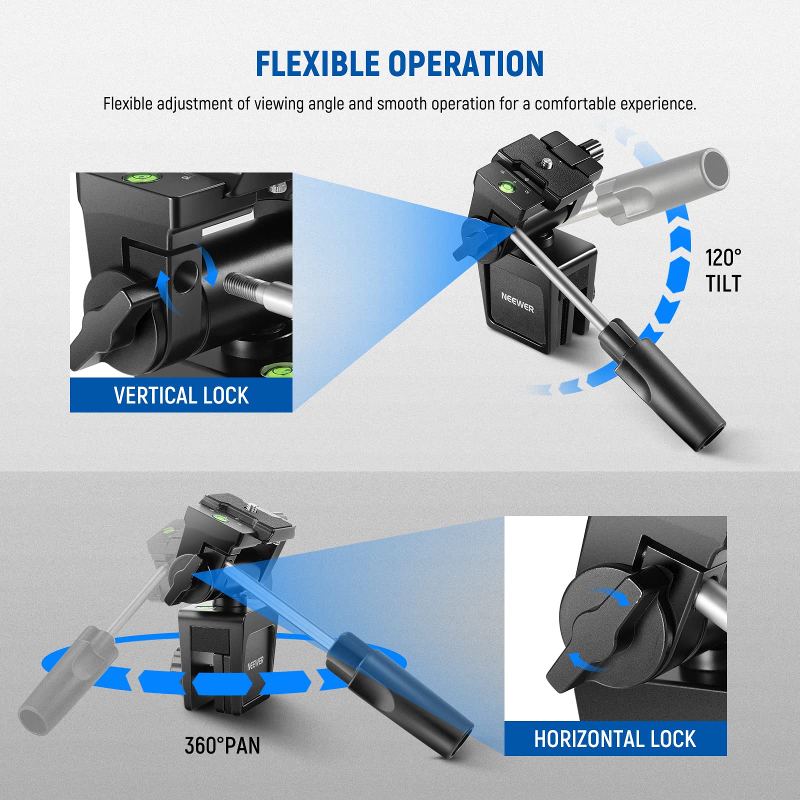 NEEWER Supporto per Finestrino Auto con Maniglia per Spotting Scope, Resistente per DSLR Telescopi, Rotazione a 360° Inclinazione a 120° per Osservazione di Fauna Selvaltica, Bird Watching, Scoutismo